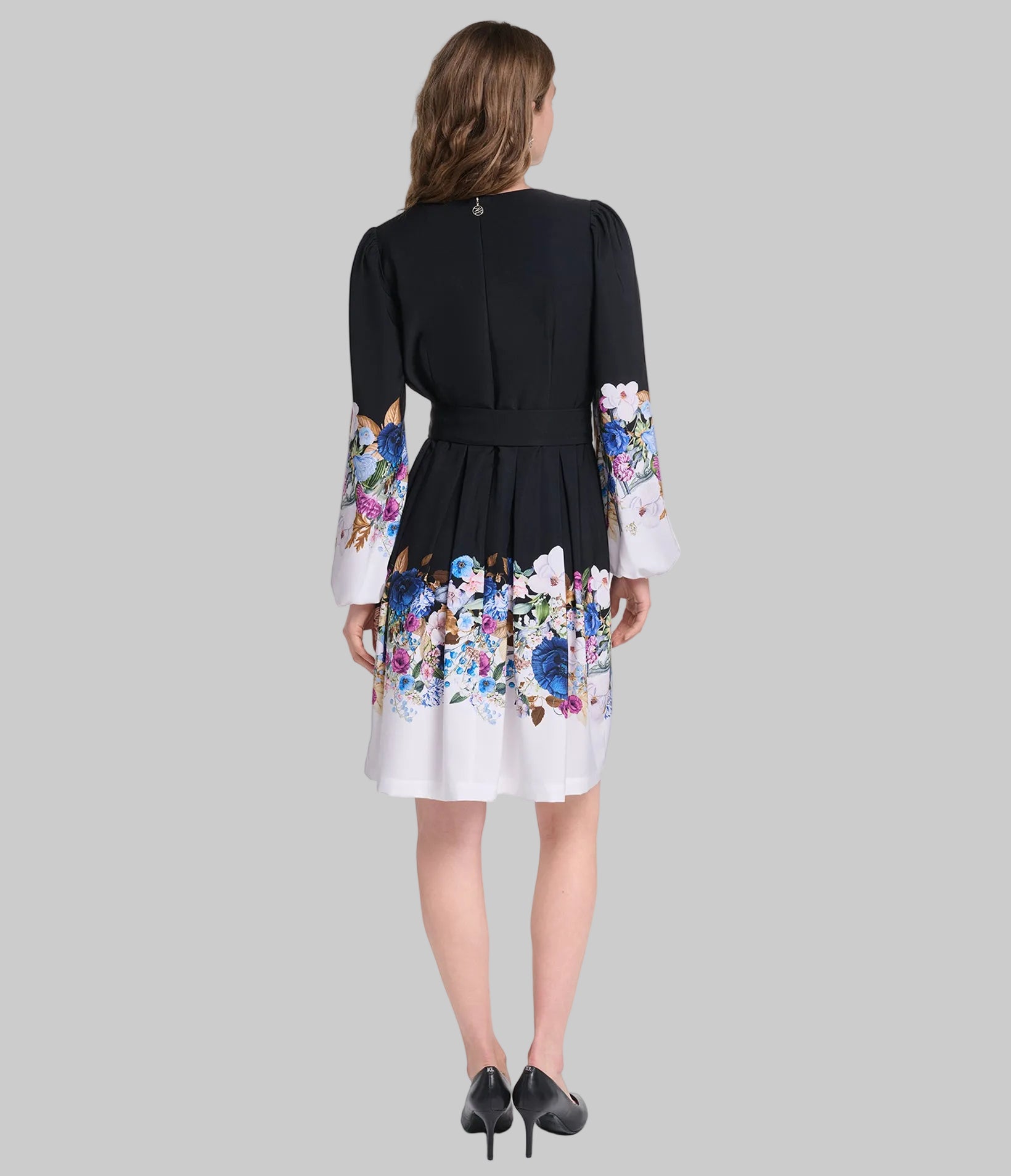 FLARE FLORAL PRINT DRESS VIEW 2 FLARE FLORAL PRINT DRESS VIEW 2