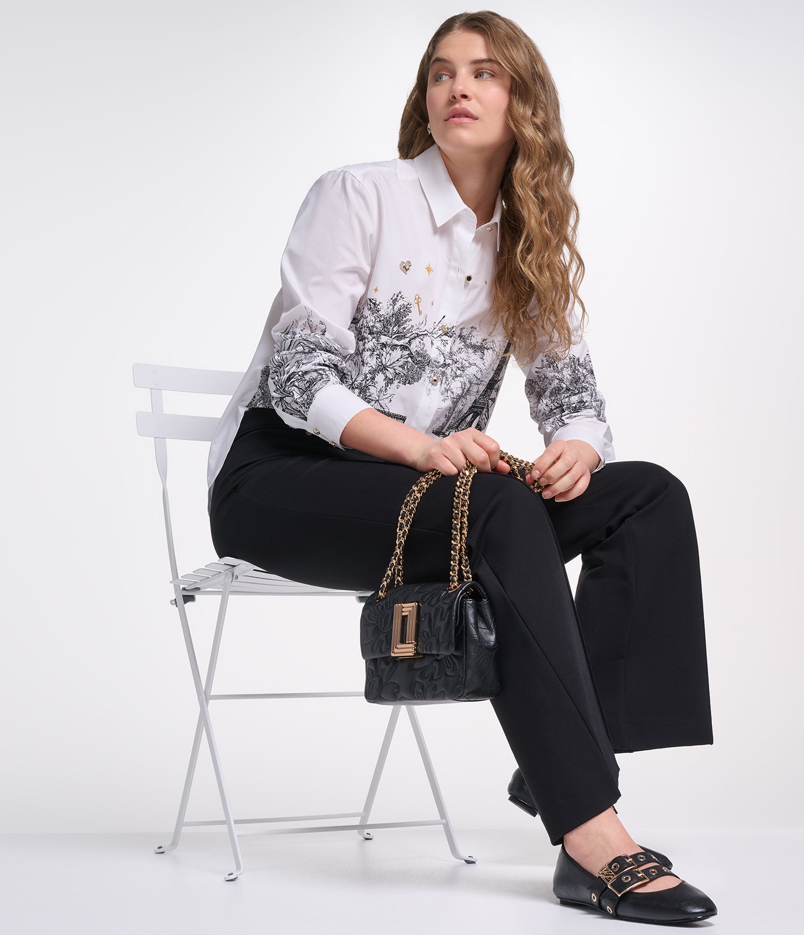LONG SLEEVE PARIS PRINT POPLIN SHIRT VIEW 7 LONG SLEEVE PARIS PRINT POPLIN SHIRT VIEW 7