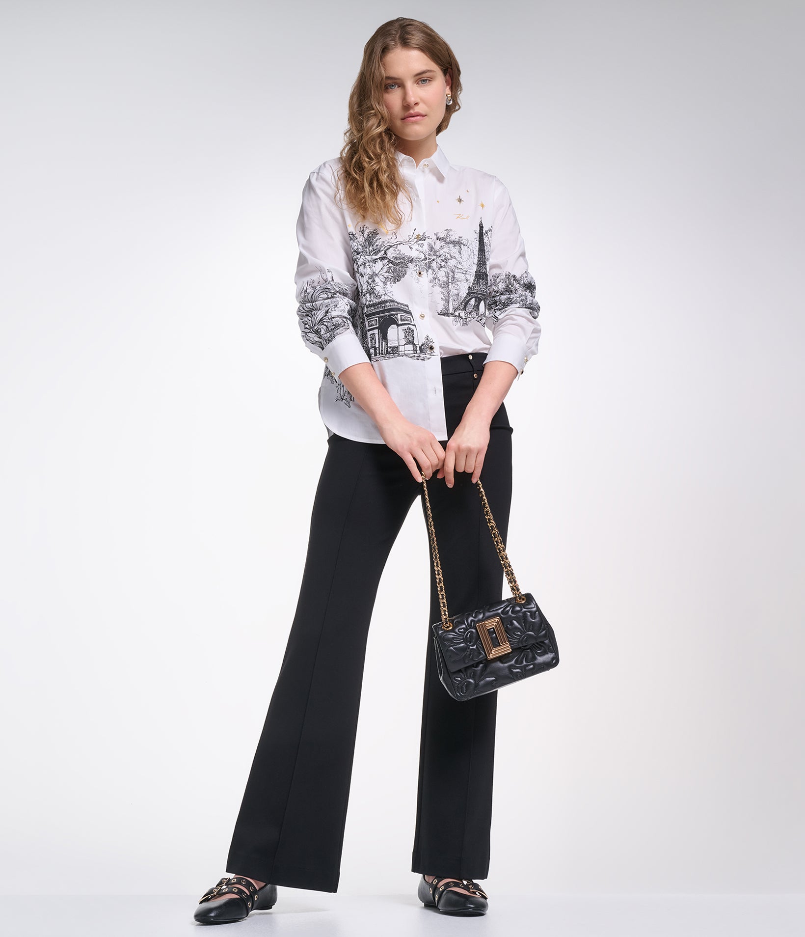 LONG SLEEVE PARIS PRINT POPLIN SHIRT VIEW 4 LONG SLEEVE PARIS PRINT POPLIN SHIRT VIEW 4