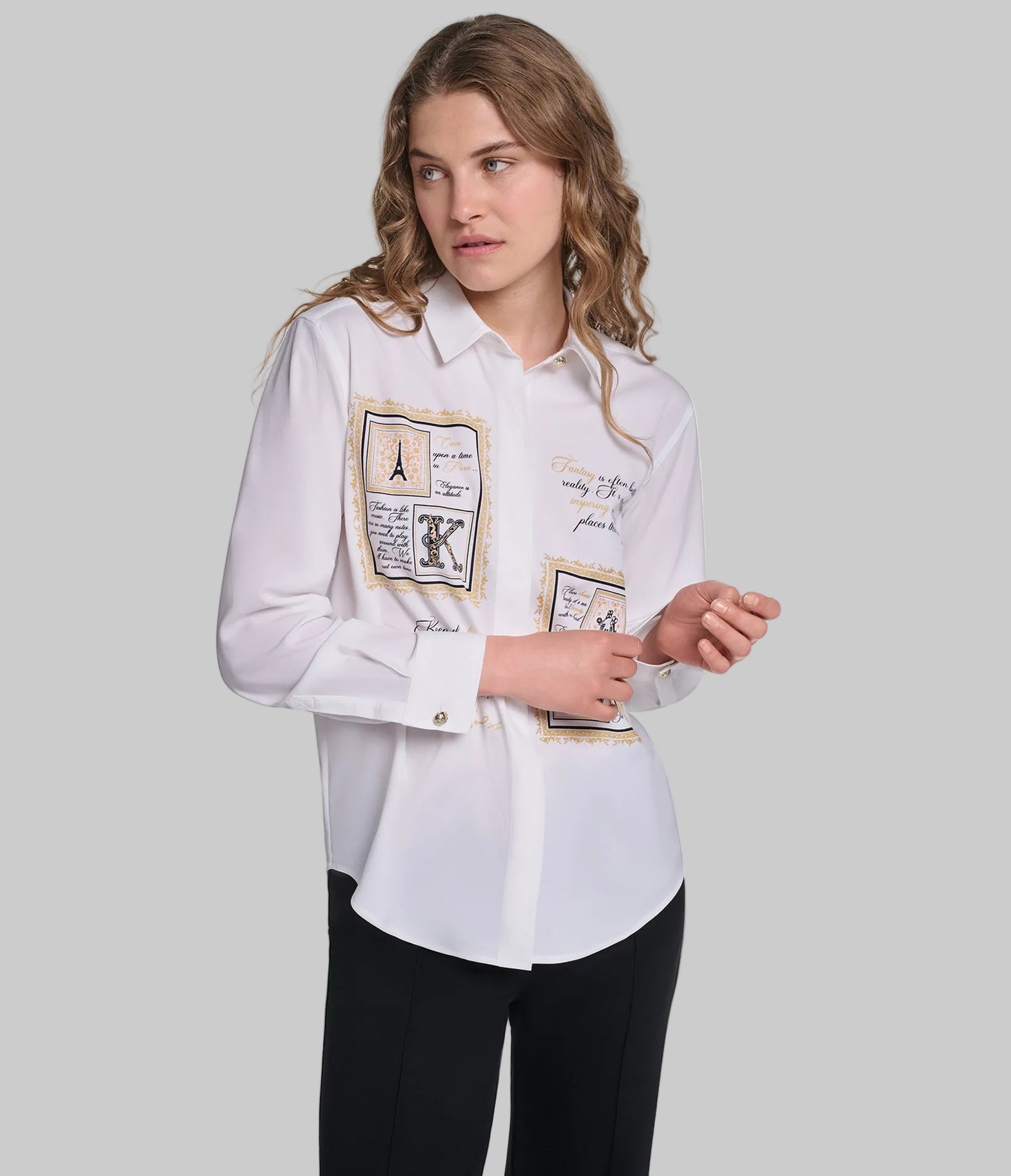 LONG SLEEVE ROCOCO KL FRAME SOFT BLOUSE View 1 | New Arrivals LONG SLEEVE ROCOCO KL FRAME SOFT BLOUSE View 1 | New Arrivals