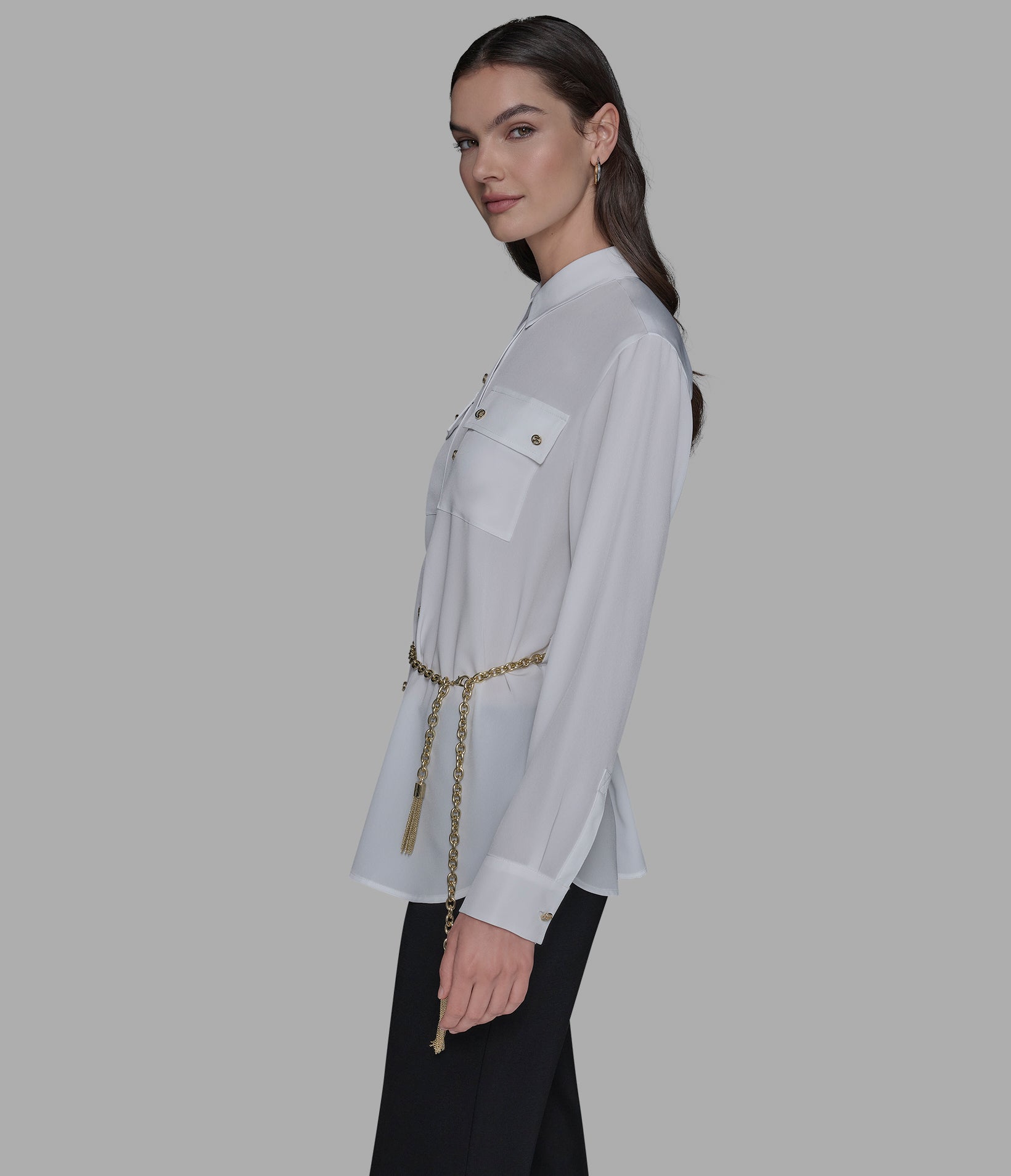 SOFT BLOUSE WITH CHAIN BELT VIEW 3 | Women's Clothing SOFT BLOUSE WITH CHAIN BELT VIEW 3 | Women's Clothing