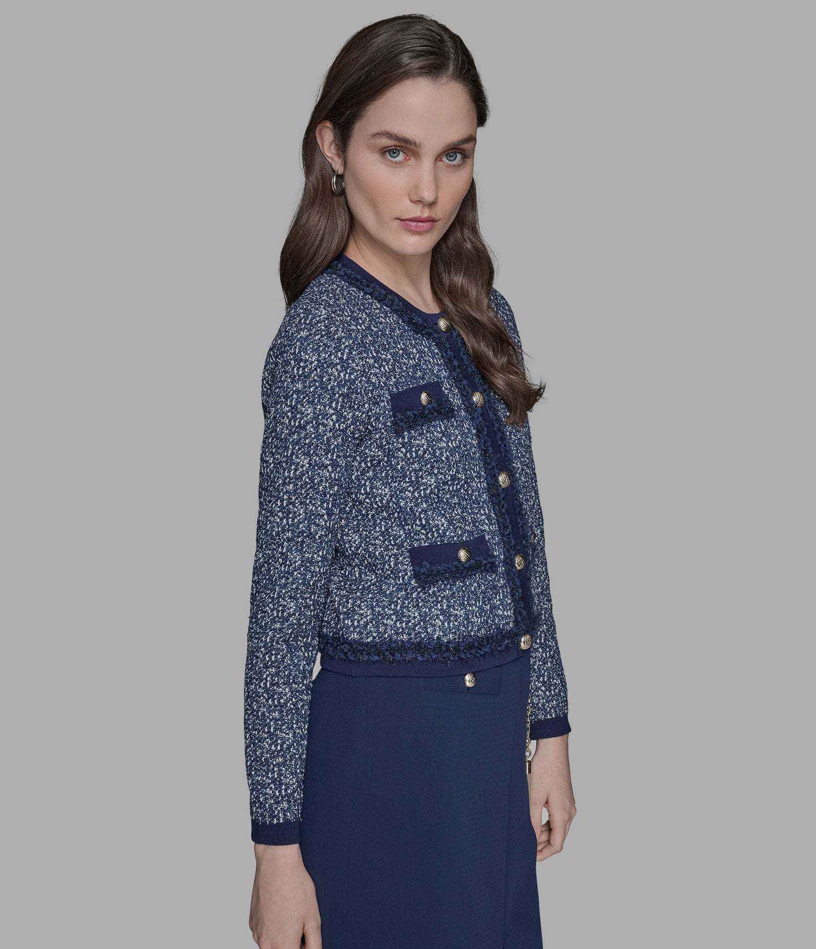 DENIM TWEED CARDIGAN VIEW 4 | Women's Clothing DENIM TWEED CARDIGAN VIEW 4 | Women's Clothing