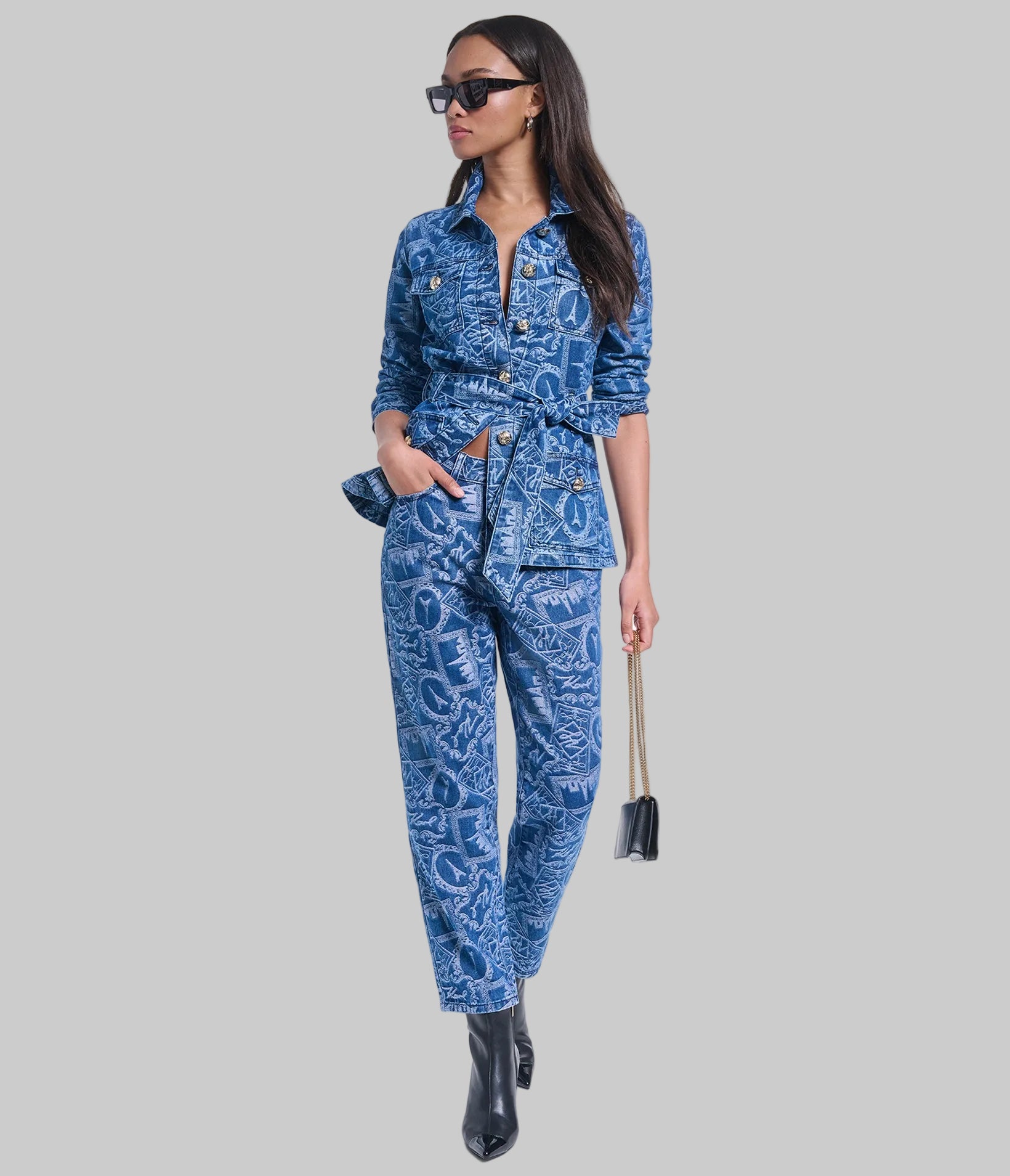 CO-ORD FRAME JACQUARD DENIM PANT VIEW 4 | Women's Clothing CO-ORD FRAME JACQUARD DENIM PANT VIEW 4 | Women's Clothing