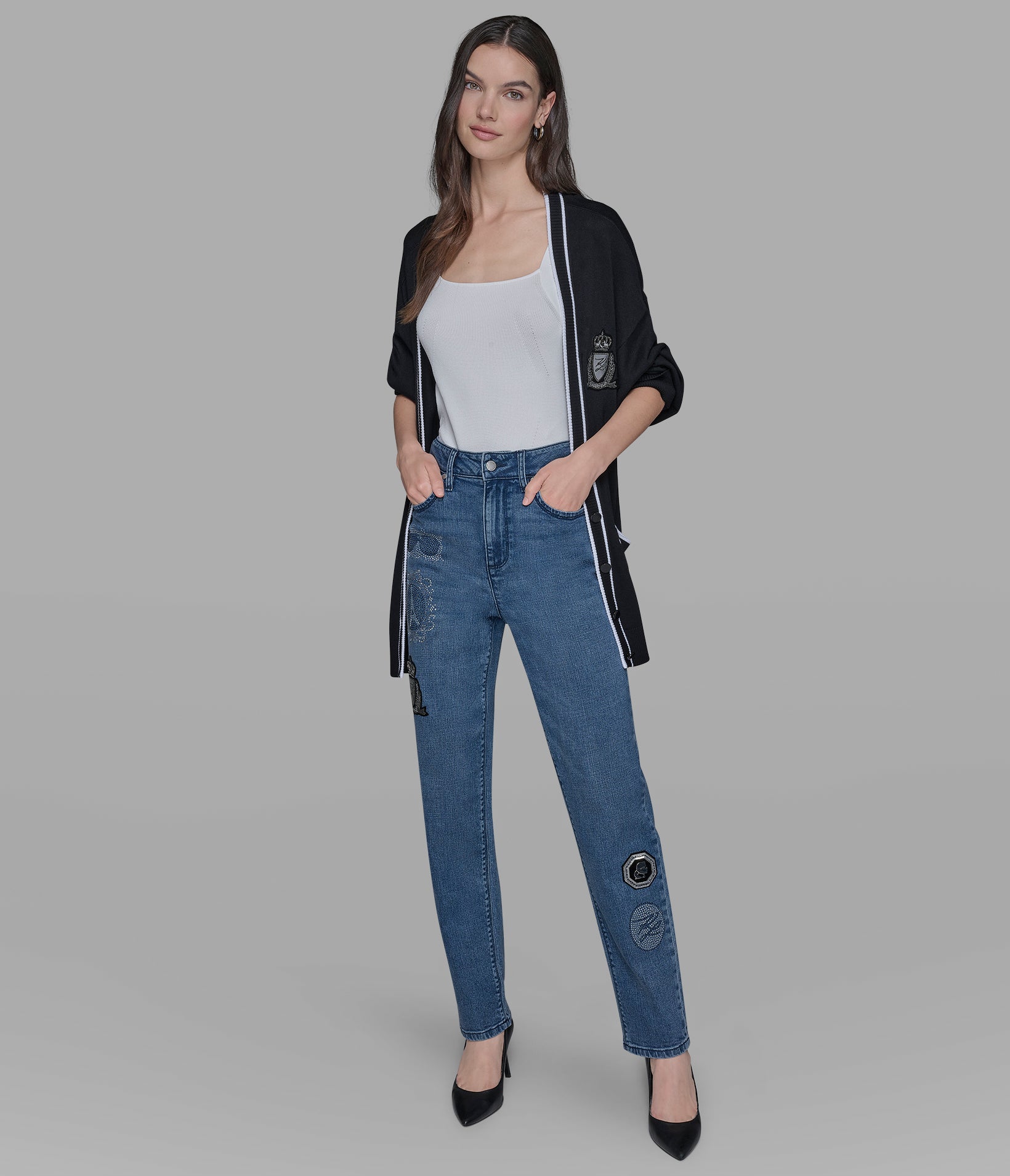 STRAIGHT LEG JEAN WITH PATCHES VIEW 7 STRAIGHT LEG JEAN WITH PATCHES VIEW 7