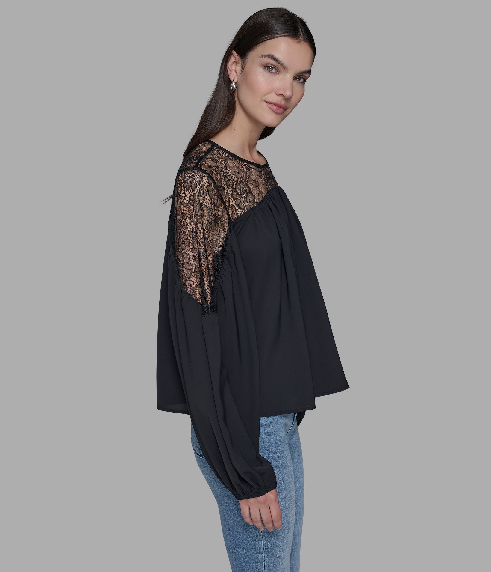 LACE-PANELED BOHO BLOUSE VIEW 3 | Women's Clothing LACE-PANELED BOHO BLOUSE VIEW 3 | Women's Clothing