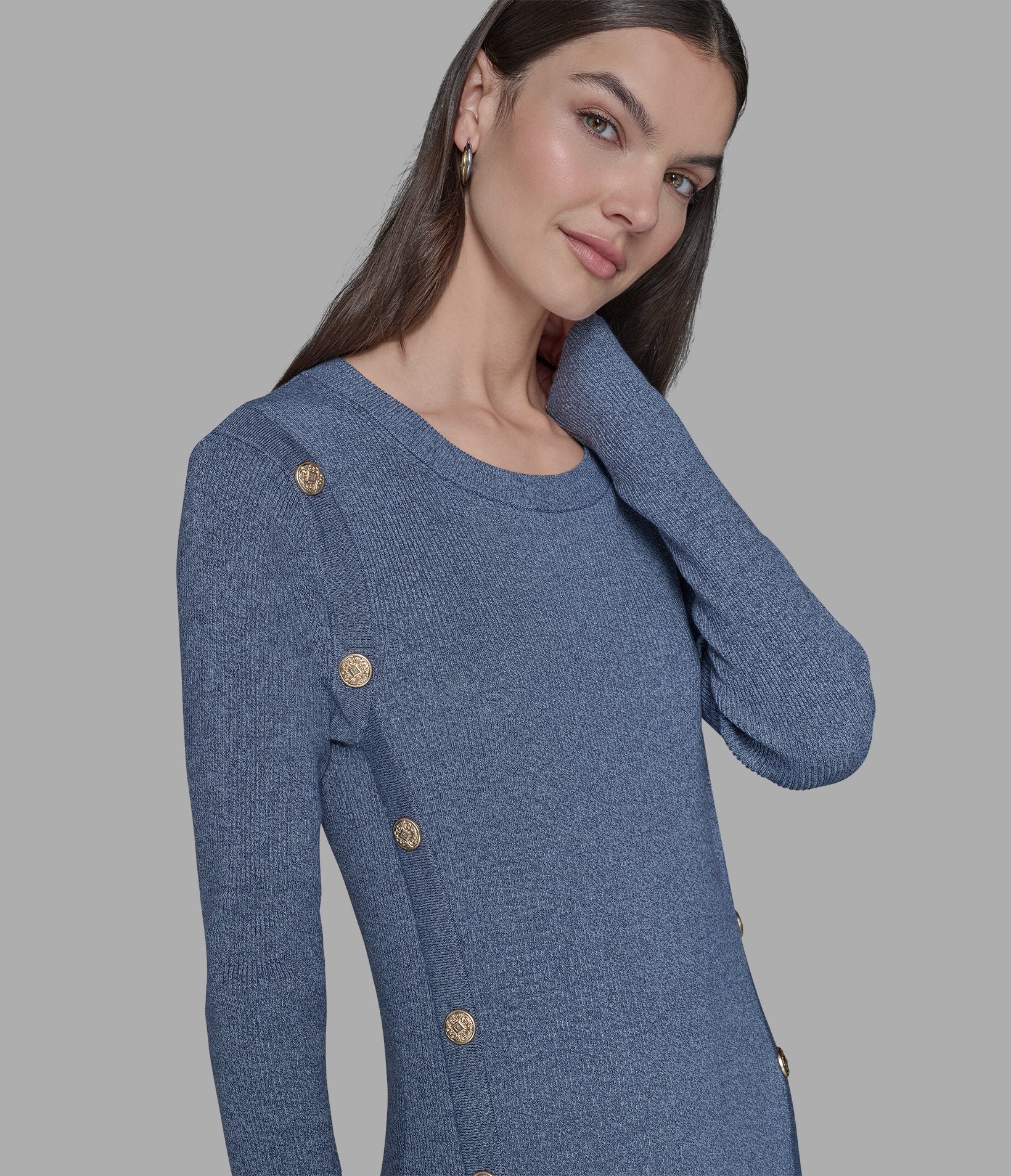 HEATHERED MIDI SWEATER DRESS VIEW 5 HEATHERED MIDI SWEATER DRESS VIEW 5