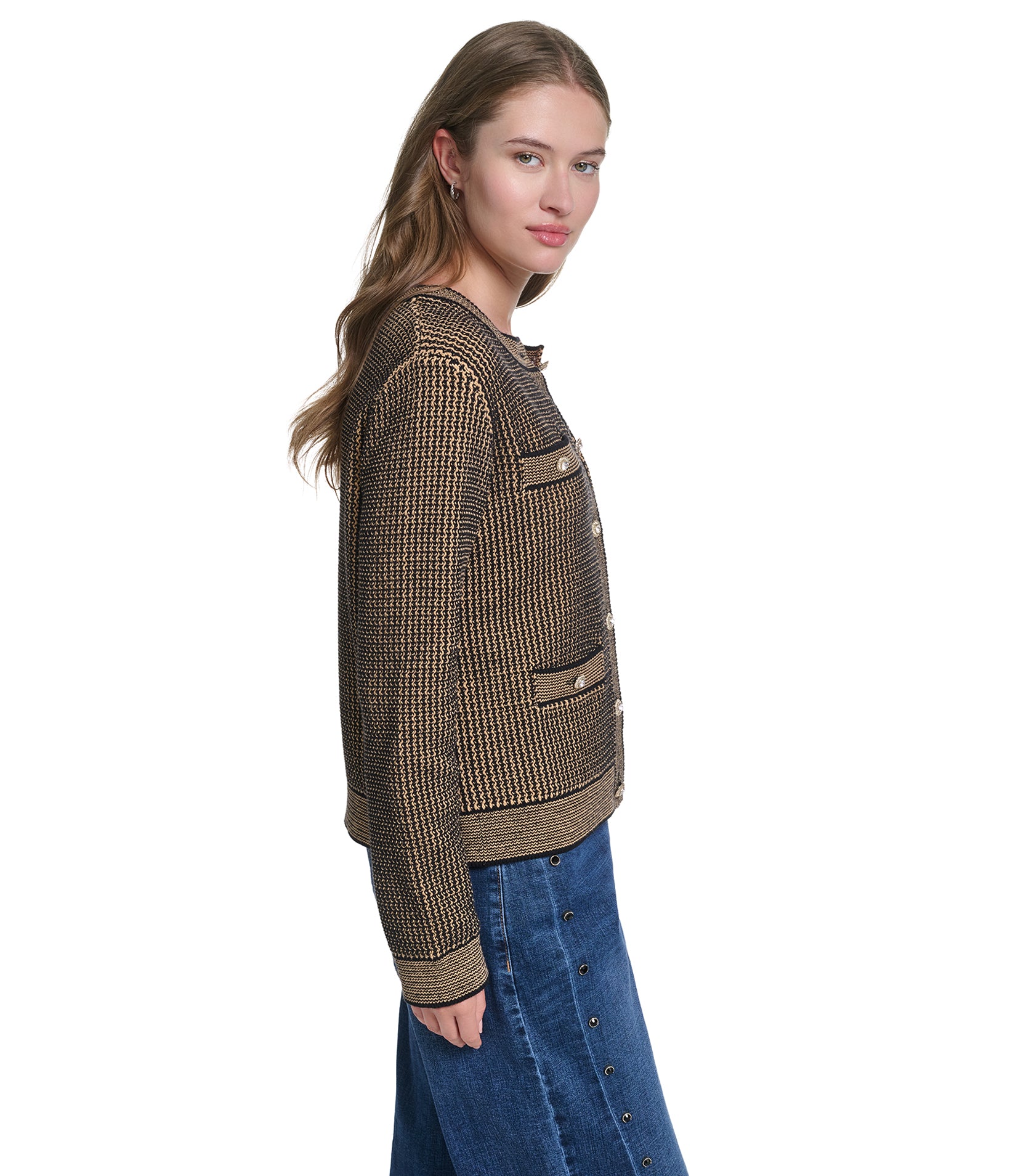 LADY CARDIGAN WITH POCKETS VIEW 3 LADY CARDIGAN WITH POCKETS VIEW 3