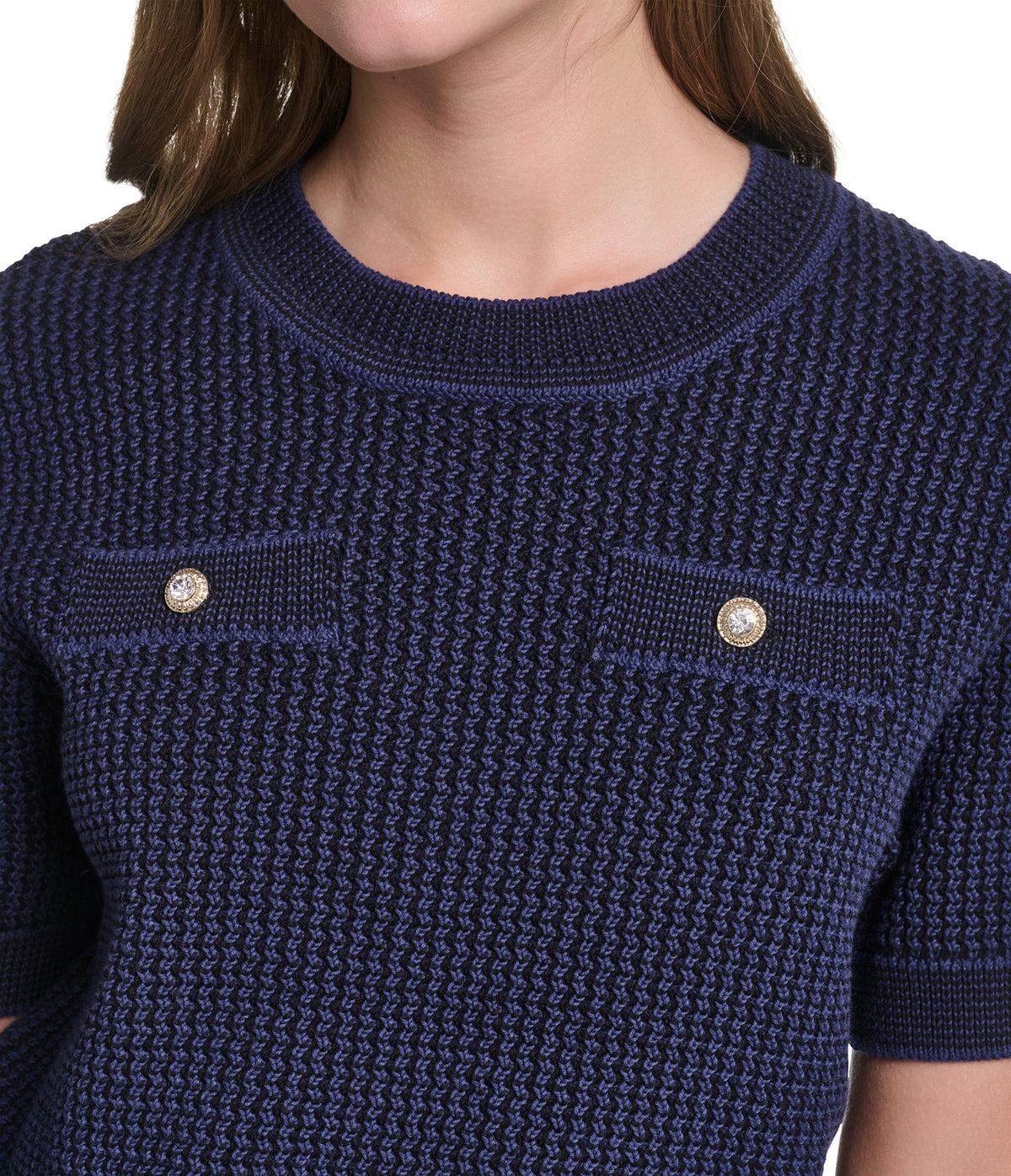 CREW NECK SHORT SLEEVE SWEATER VIEW 6 CREW NECK SHORT SLEEVE SWEATER VIEW 6