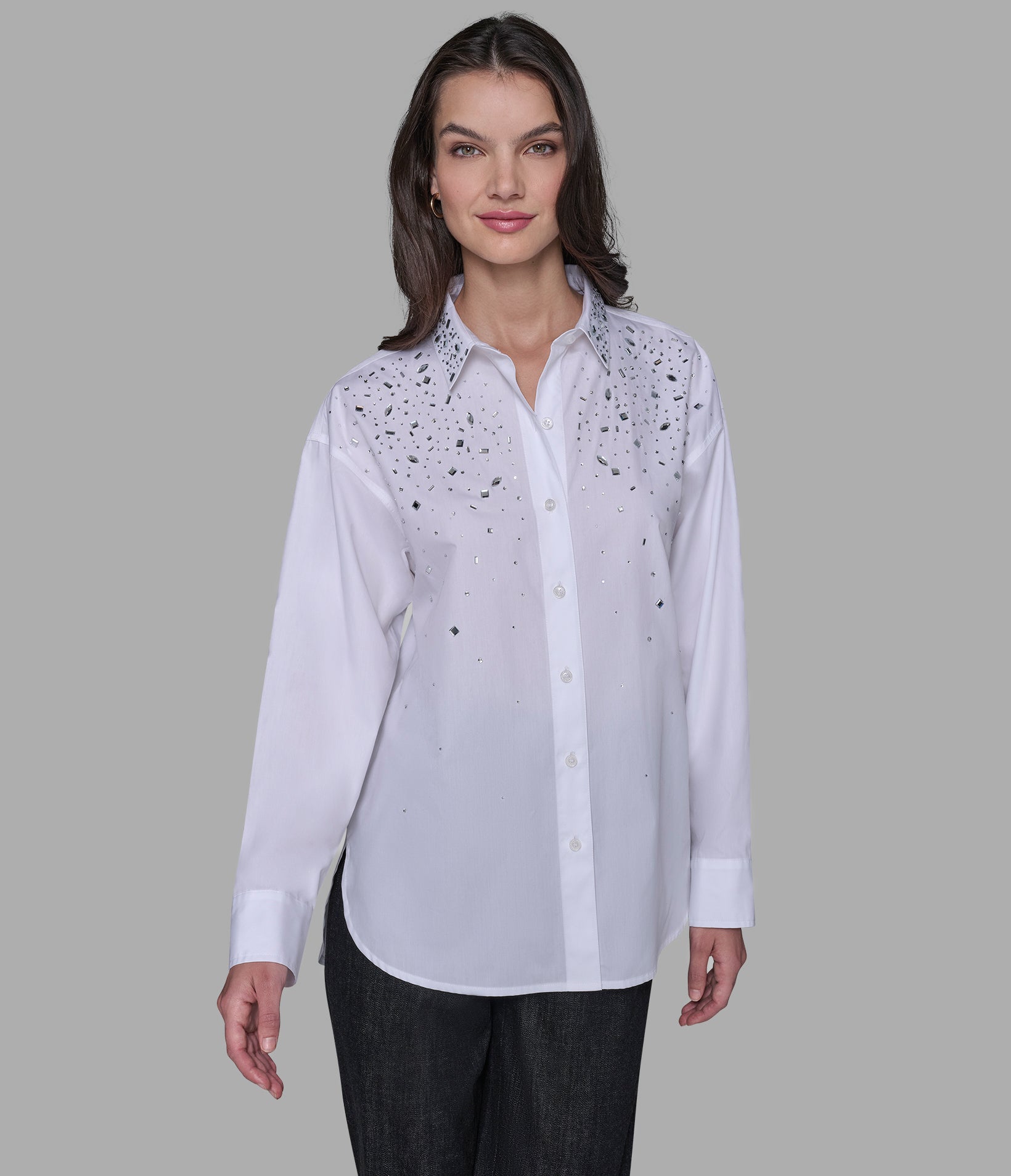EMBELLISHED POPLIN SHIRT View 1 | Products EMBELLISHED POPLIN SHIRT View 1 | Products