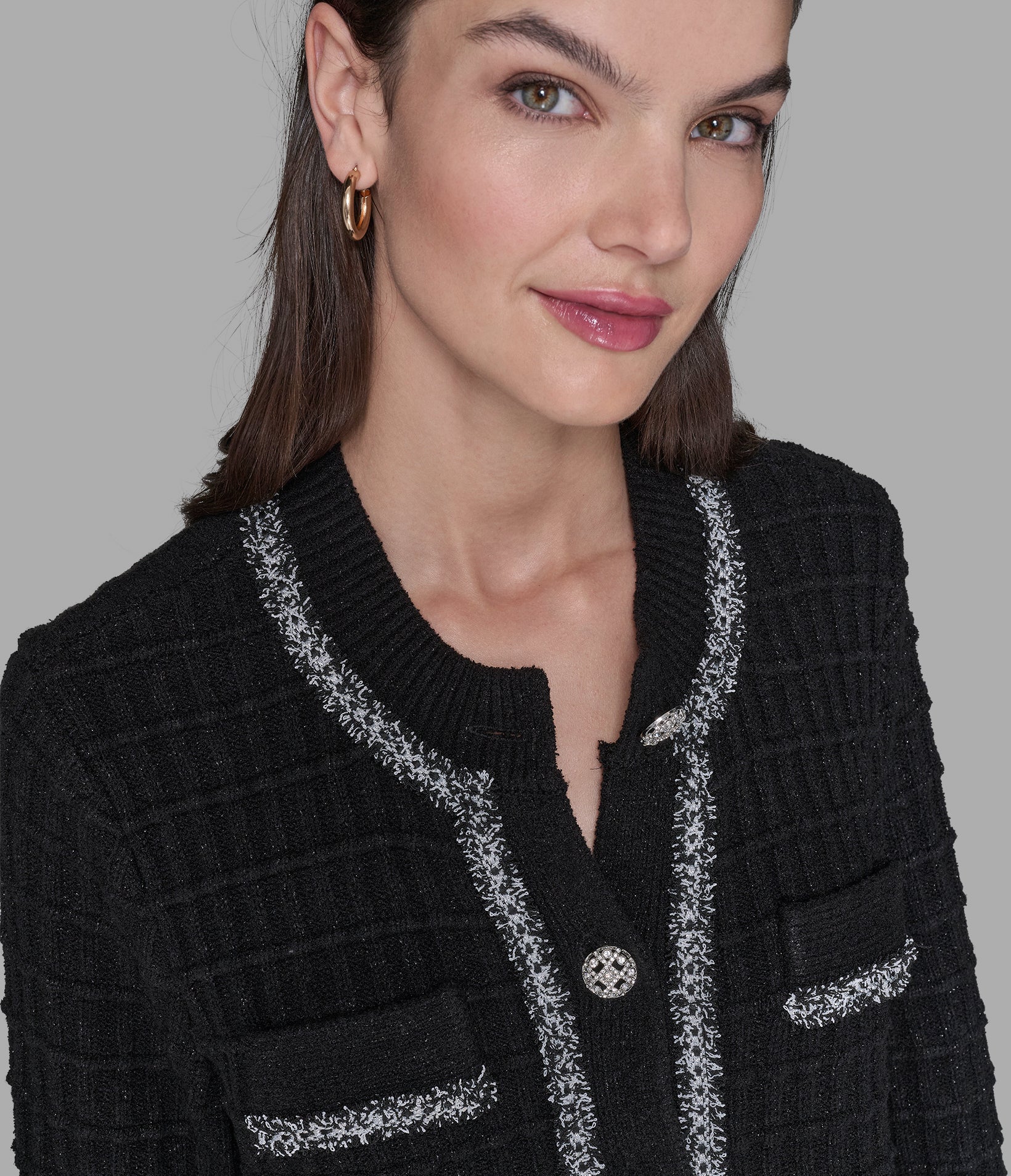 TWEED TRIM CARDIGAN VIEW 6 | Women's Clothing TWEED TRIM CARDIGAN VIEW 6 | Women's Clothing