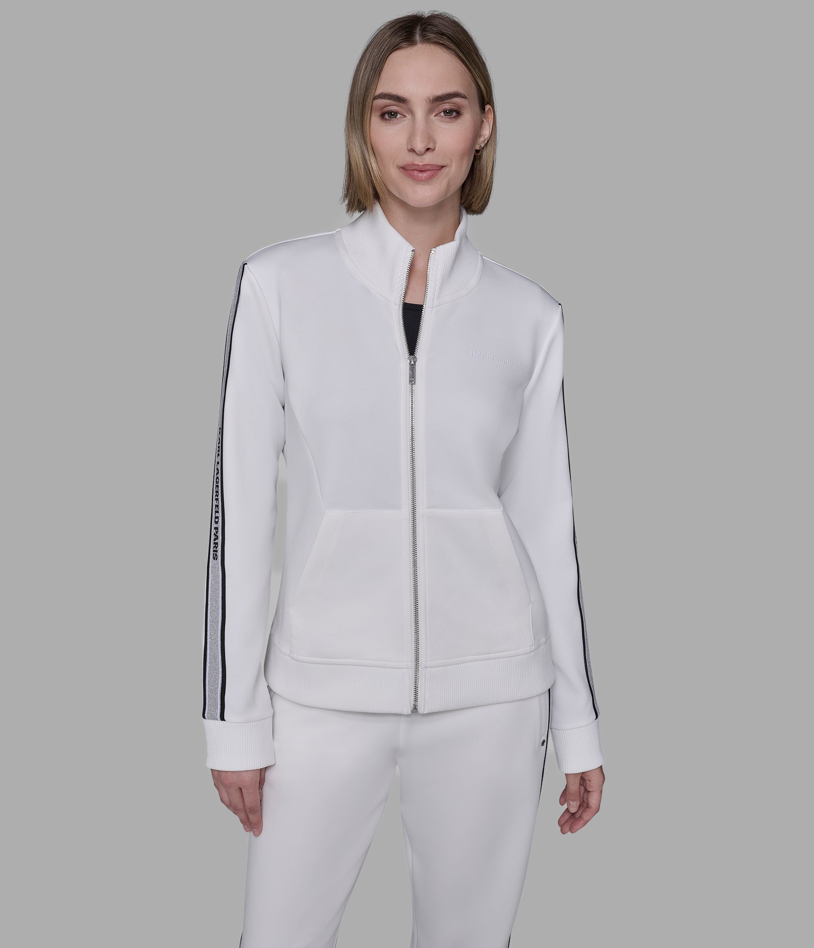 CO-ORD LOGO TAPE TRACK JACKET View 1 | Women's Clearance CO-ORD LOGO TAPE TRACK JACKET View 1 | Women's Clearance