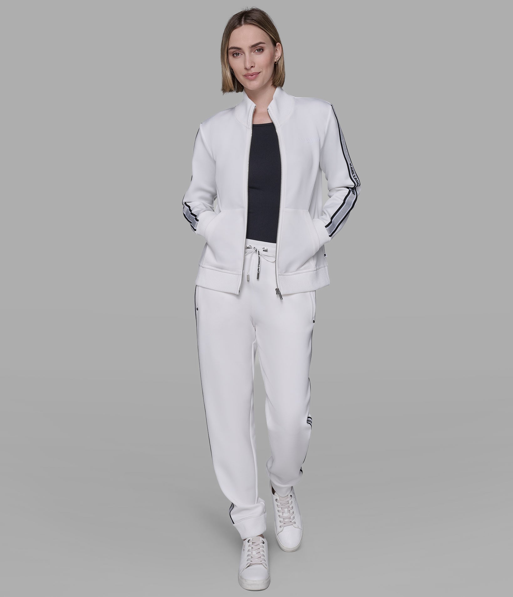 CO-ORD LOGO TAPE TRACK JACKET VIEW 3 | Women's Clearance CO-ORD LOGO TAPE TRACK JACKET VIEW 3 | Women's Clearance