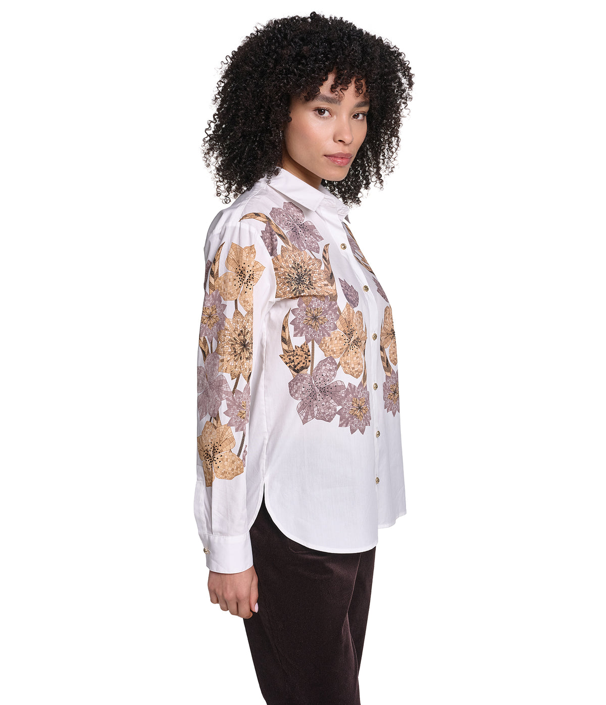 FLORAL PRINT POPLIN SHIRT VIEW 3 FLORAL PRINT POPLIN SHIRT VIEW 3