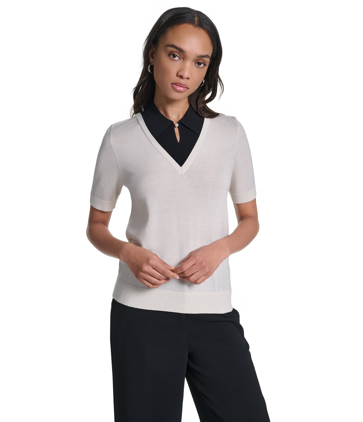 TWOFFER PEARL KEYHOLE SWEATER VIEW 1 TWOFFER PEARL KEYHOLE SWEATER VIEW 1