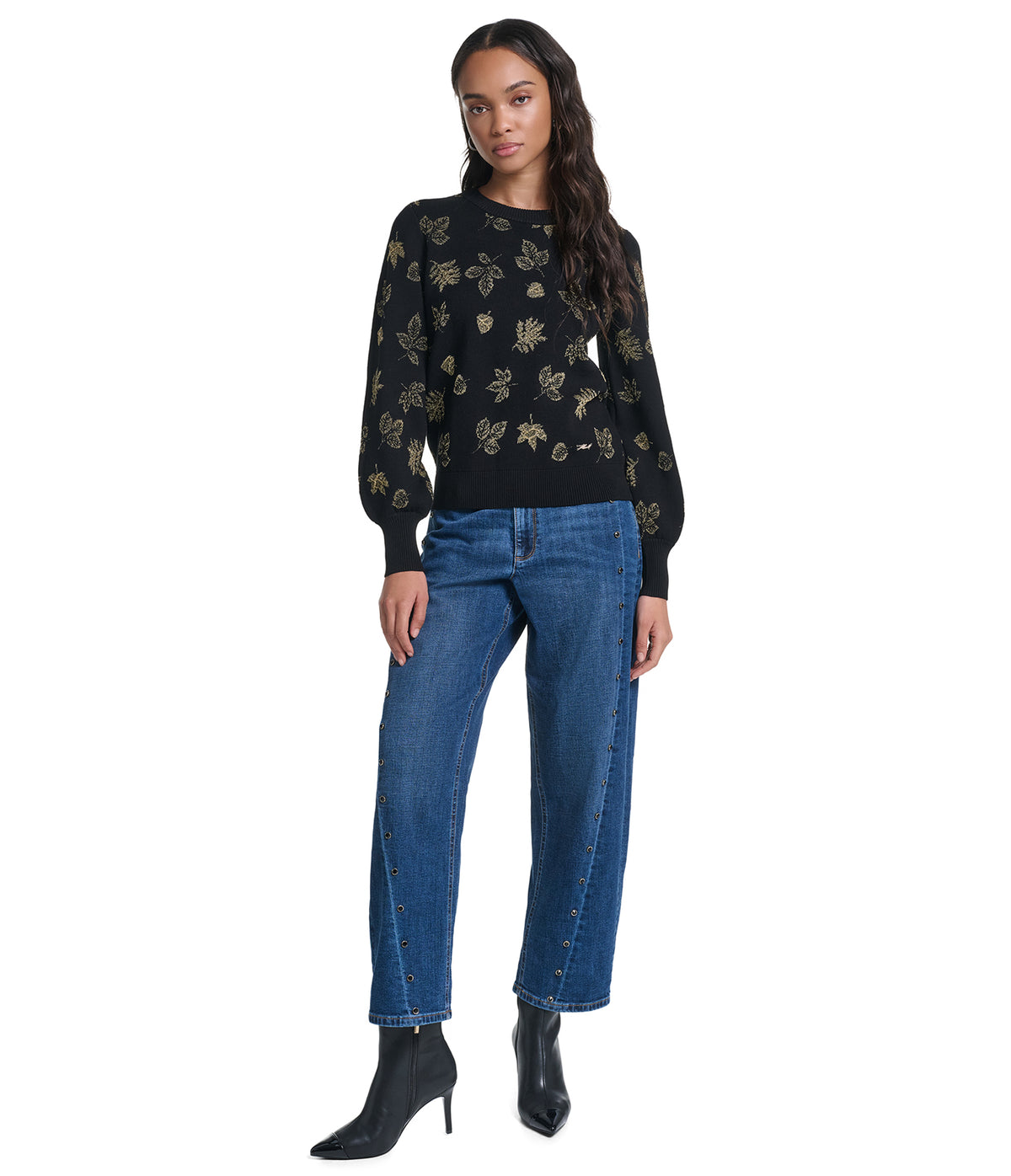 LONG SLEEVE FLORAL CREW SWEATER VIEW 4 LONG SLEEVE FLORAL CREW SWEATER VIEW 4