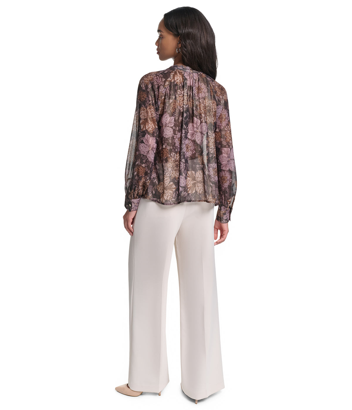 PRINTED TIE FRONT EMBELISHED BLOUSE VIEW 5 PRINTED TIE FRONT EMBELISHED BLOUSE VIEW 5