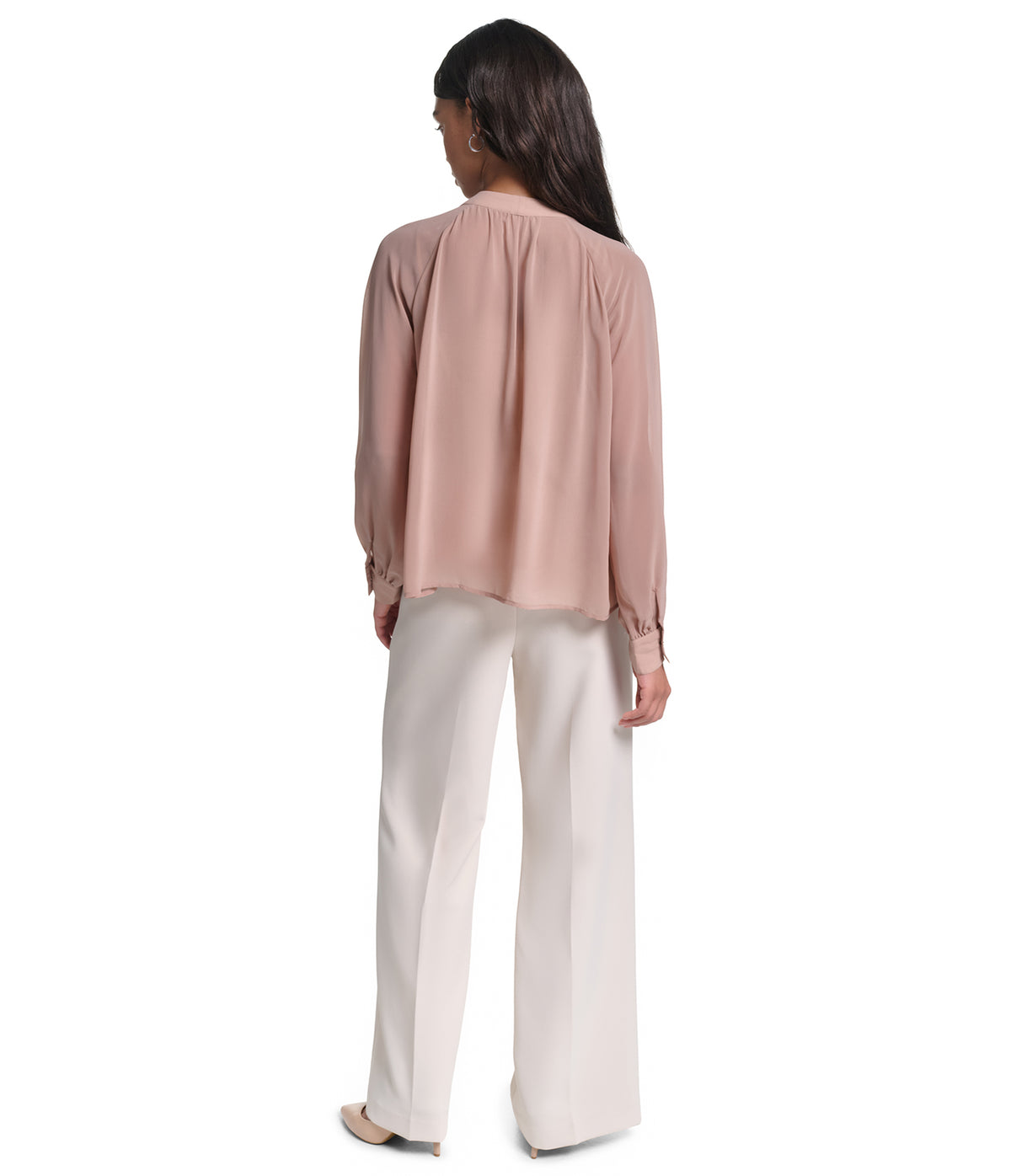 TIE FRONT EMBELLISHED SOFT BLOUSE VIEW 5 TIE FRONT EMBELLISHED SOFT BLOUSE VIEW 5