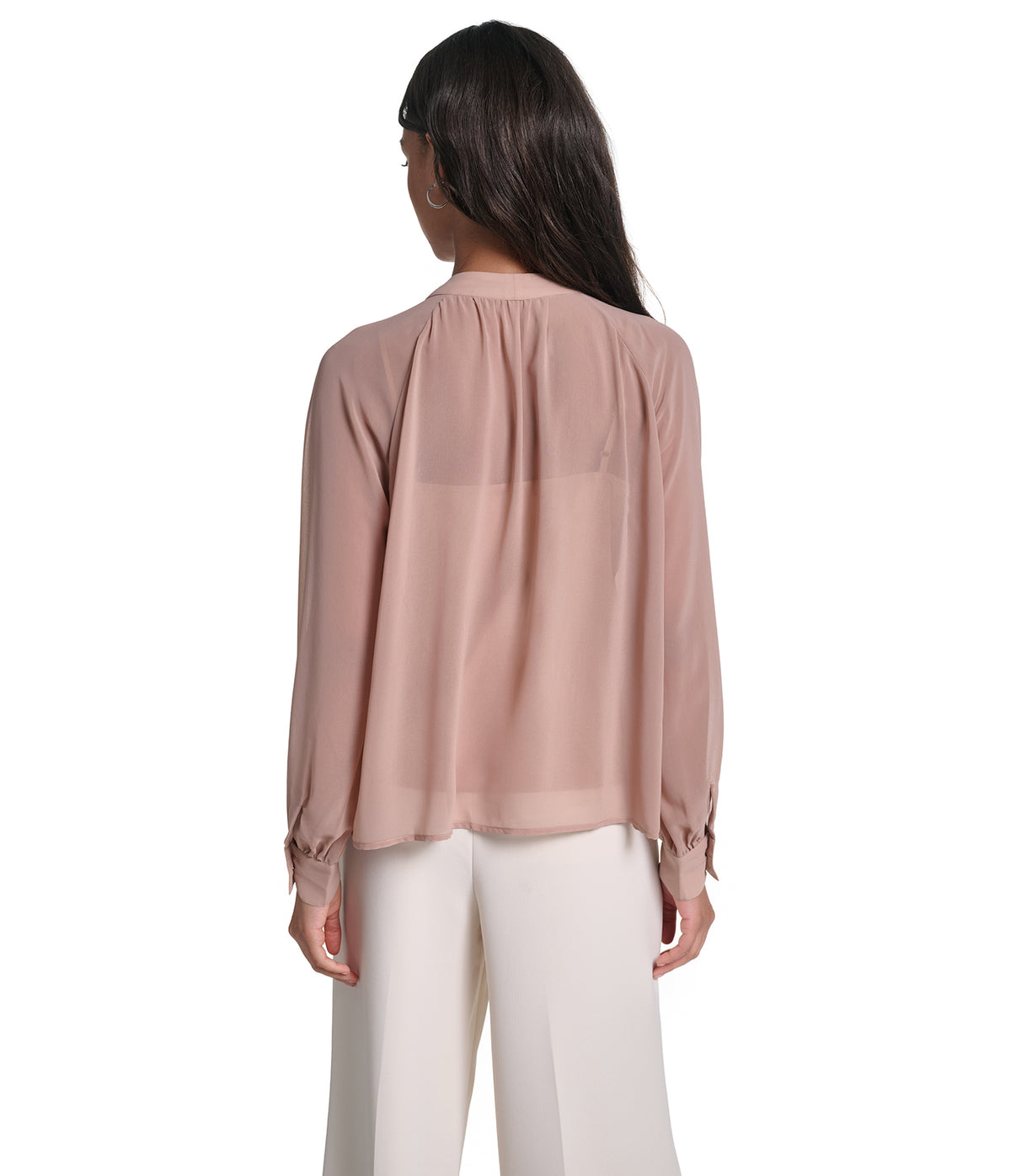TIE FRONT EMBELLISHED SOFT BLOUSE VIEW 2 TIE FRONT EMBELLISHED SOFT BLOUSE VIEW 2