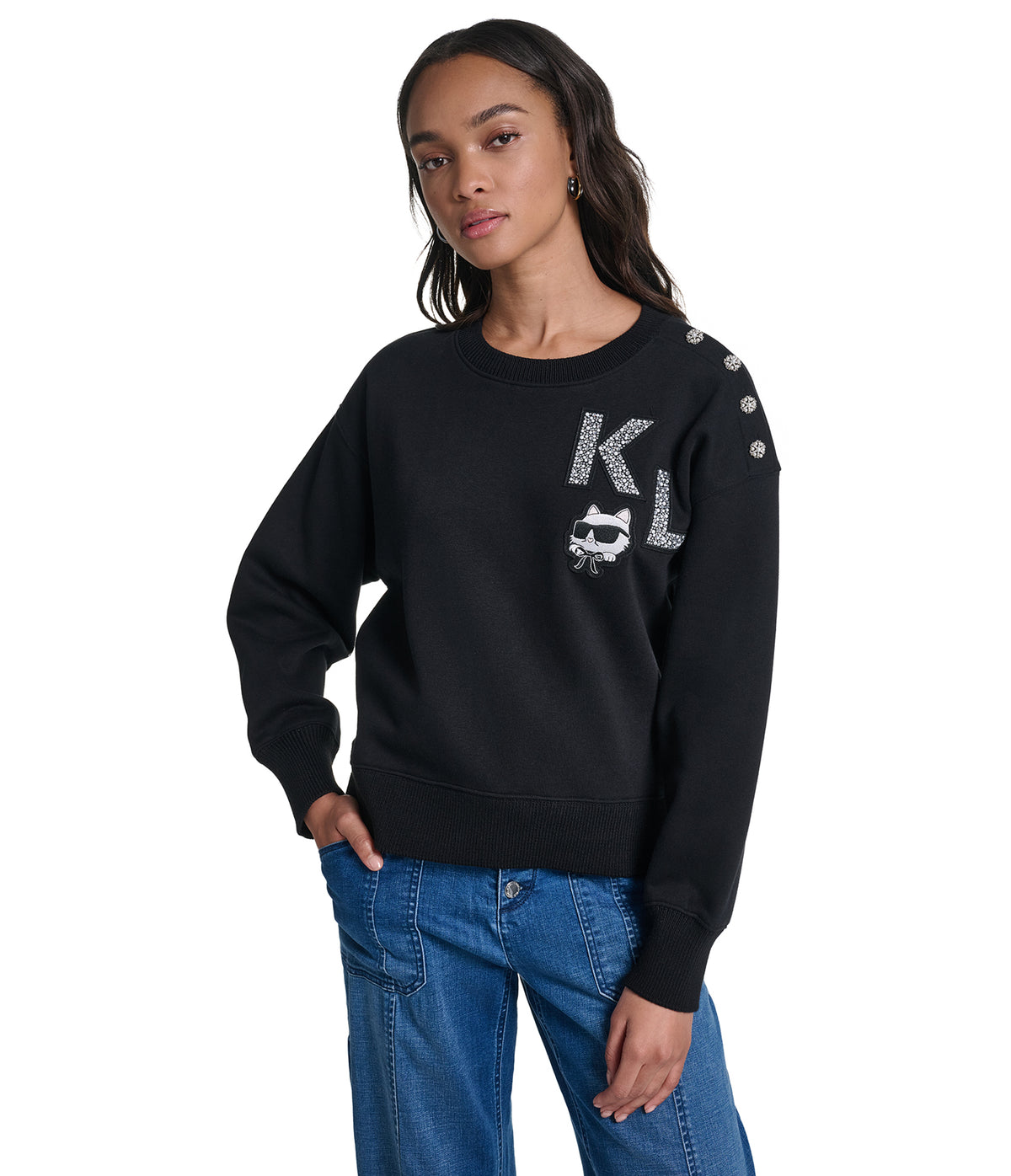 KL CHOUPETTE PATCH SWEATSHIRT VIEW 1 KL CHOUPETTE PATCH SWEATSHIRT VIEW 1