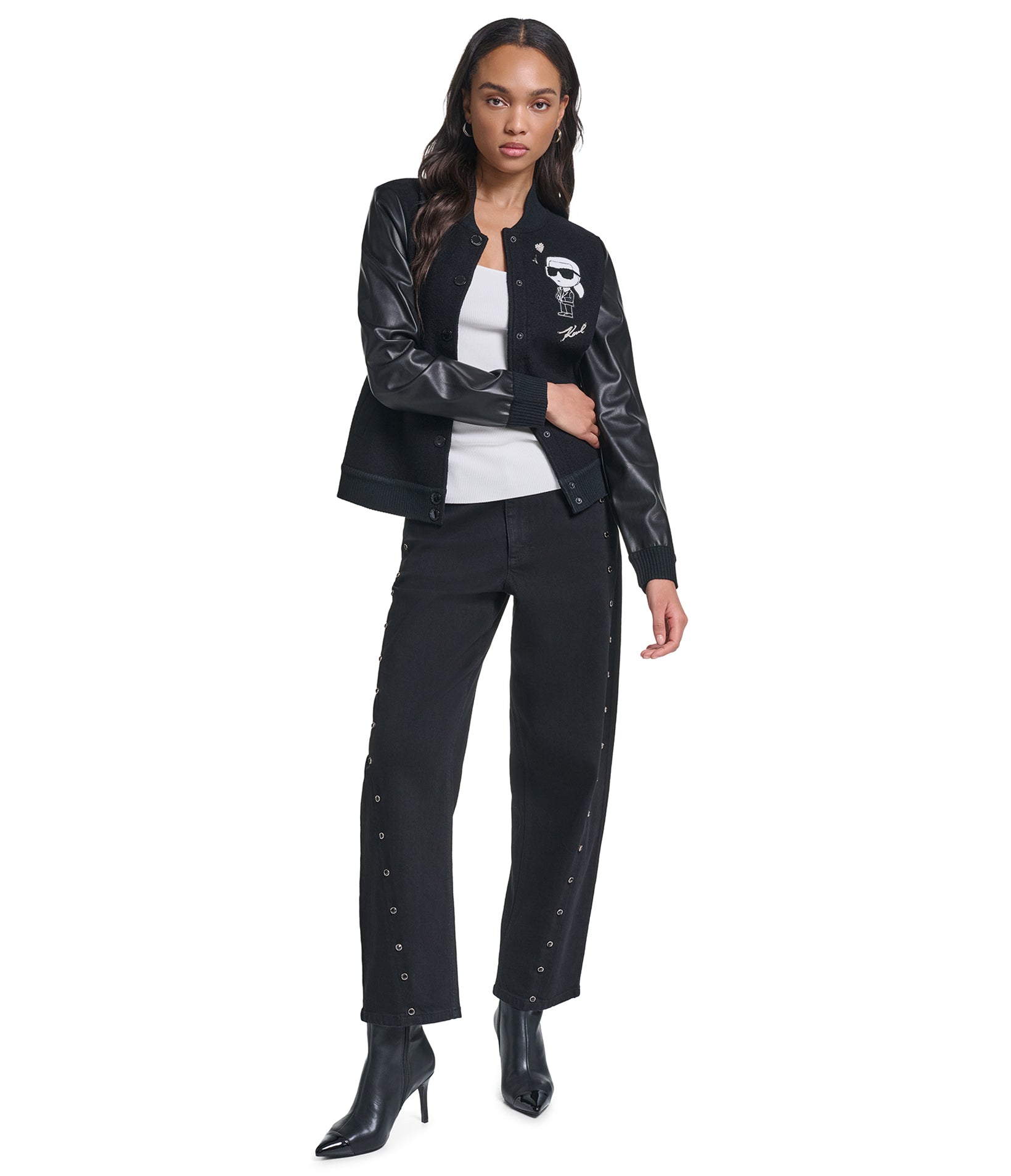 BOMBER JACKET WITH KARL PATCH VIEW 4 BOMBER JACKET WITH KARL PATCH VIEW 4