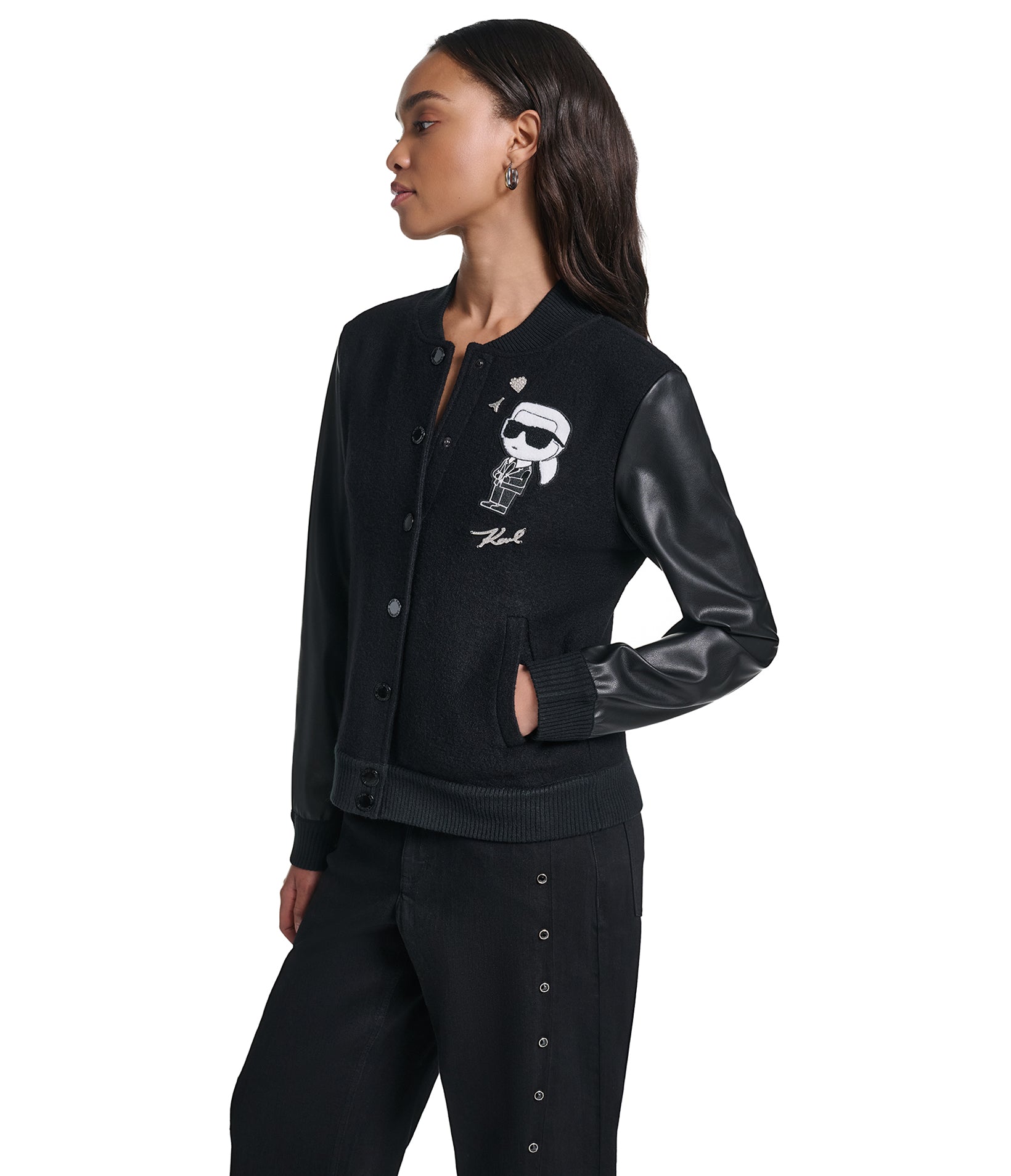 BOMBER JACKET WITH KARL PATCH VIEW 3 BOMBER JACKET WITH KARL PATCH VIEW 3