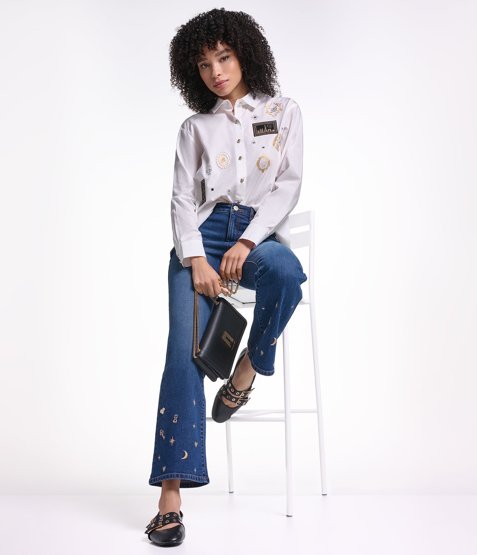 LONG SLEEVE FOIL PRINT POPLIN SHIRT VIEW 6 LONG SLEEVE FOIL PRINT POPLIN SHIRT VIEW 6
