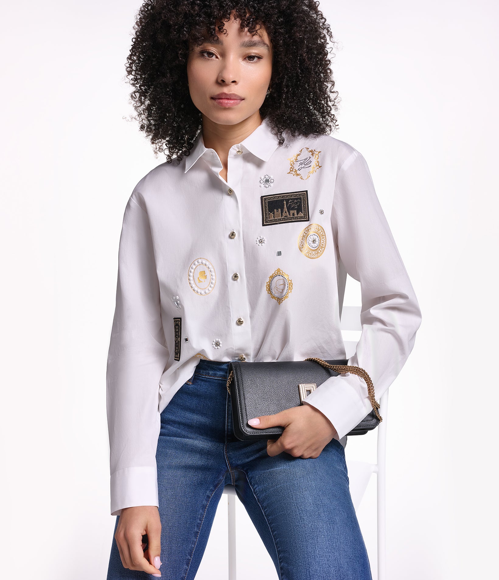 LONG SLEEVE FOIL PRINT POPLIN SHIRT View 1 | New Arrivals LONG SLEEVE FOIL PRINT POPLIN SHIRT View 1 | New Arrivals