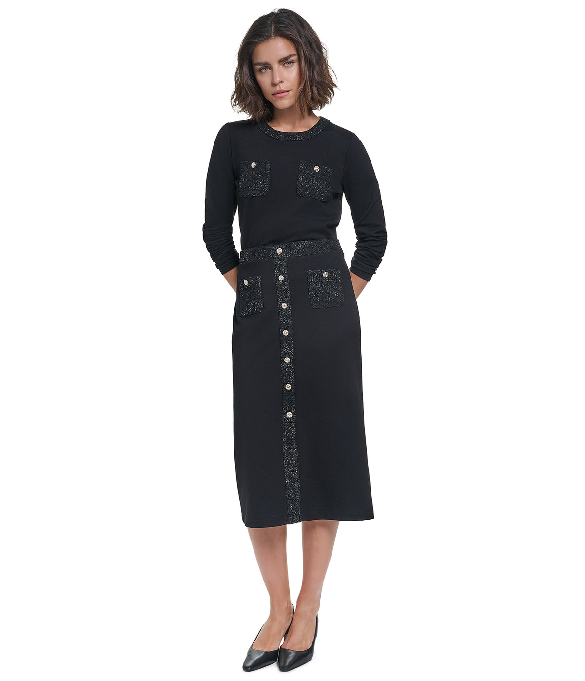 PONTE LUREX TRIM SKIRT VIEW 5 PONTE LUREX TRIM SKIRT VIEW 5