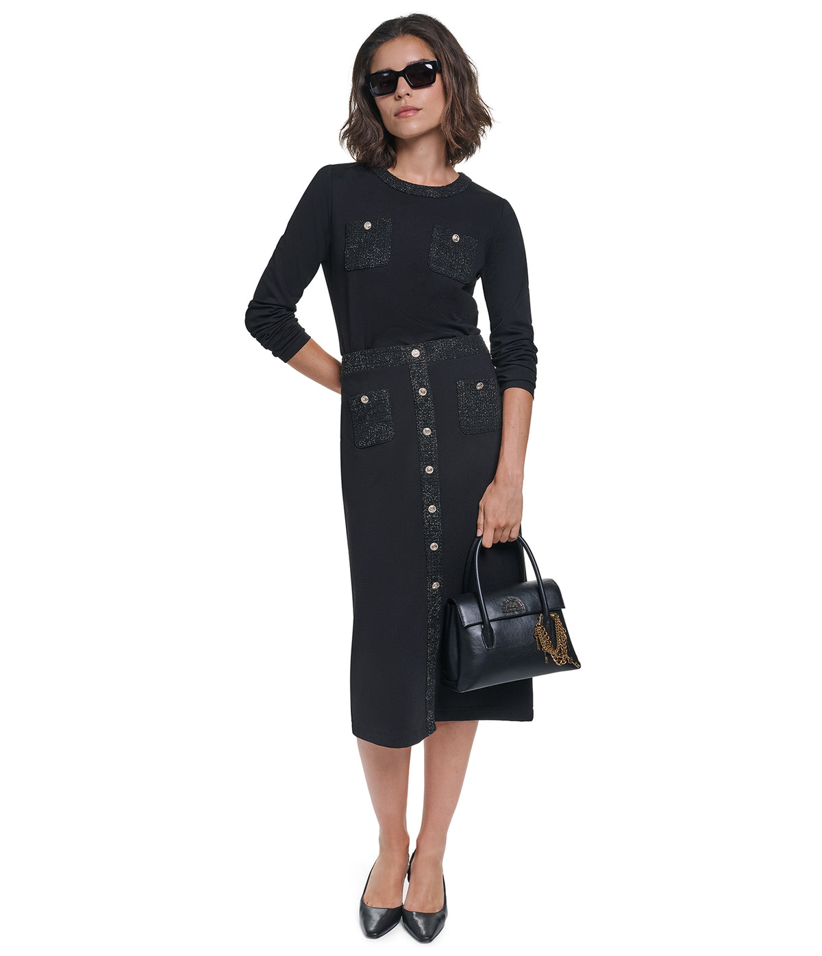 PONTE LUREX TRIM SKIRT VIEW 1 PONTE LUREX TRIM SKIRT VIEW 1