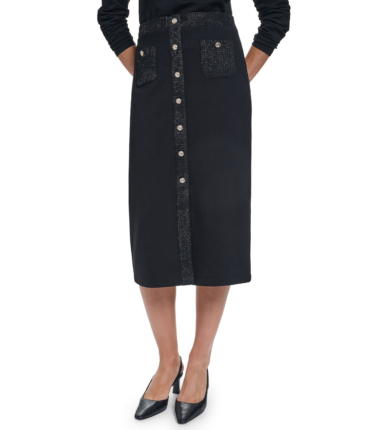 PONTE LUREX TRIM SKIRT VIEW 2 PONTE LUREX TRIM SKIRT VIEW 2