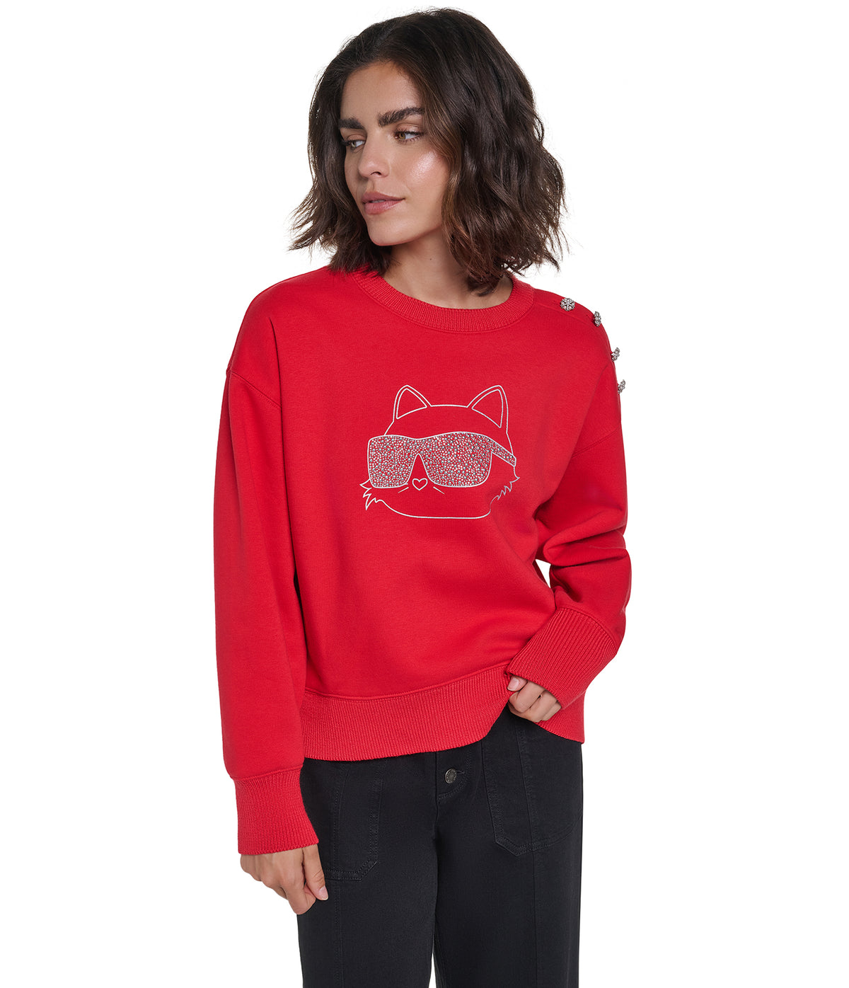 CHOUPETTE SWEATSHIRT WITH BUTTONS VIEW 2 CHOUPETTE SWEATSHIRT WITH BUTTONS VIEW 2