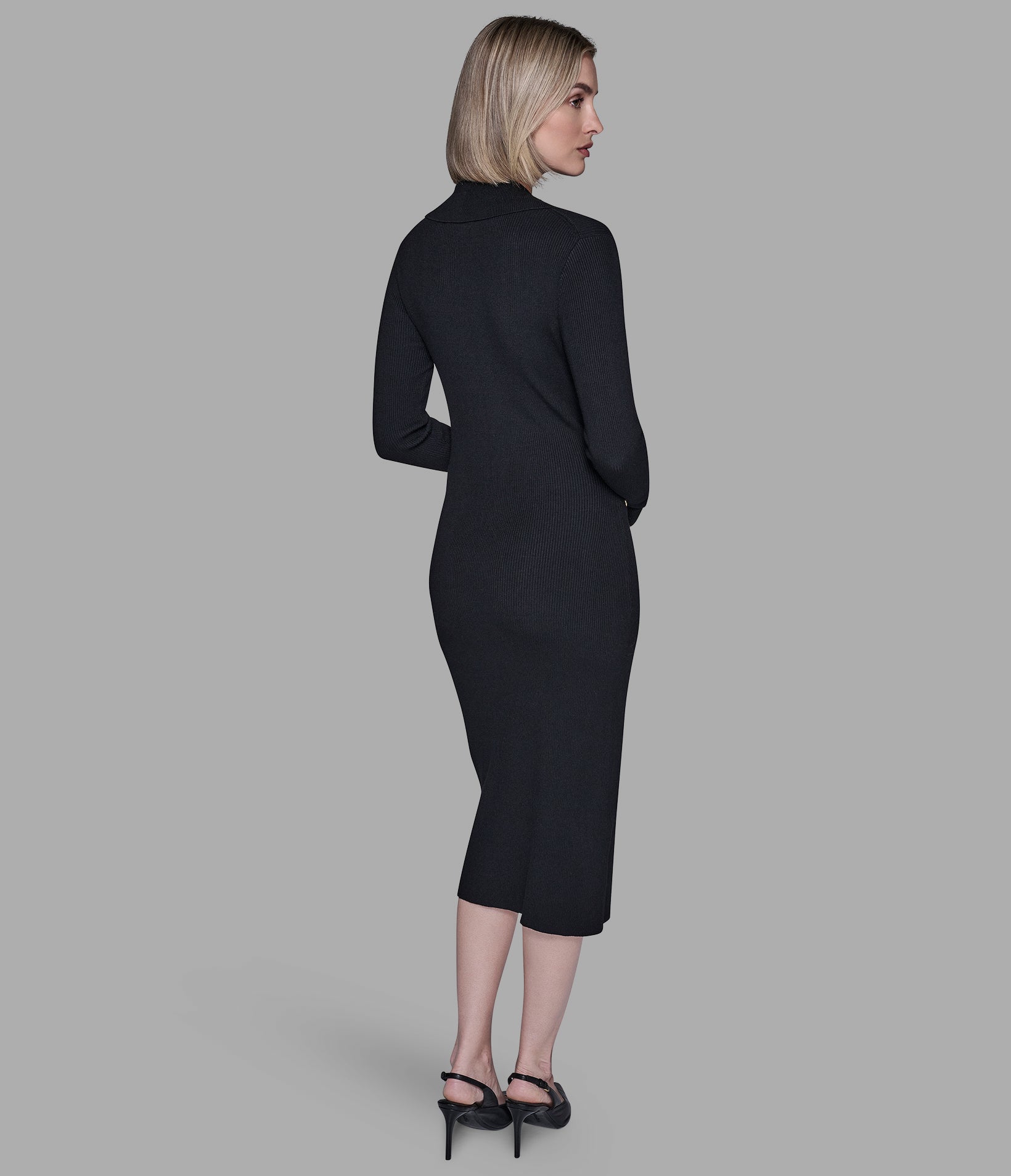 LONG SLEEVE POLO SWEATER DRESS View 2 | Products LONG SLEEVE POLO SWEATER DRESS View 2 | Products