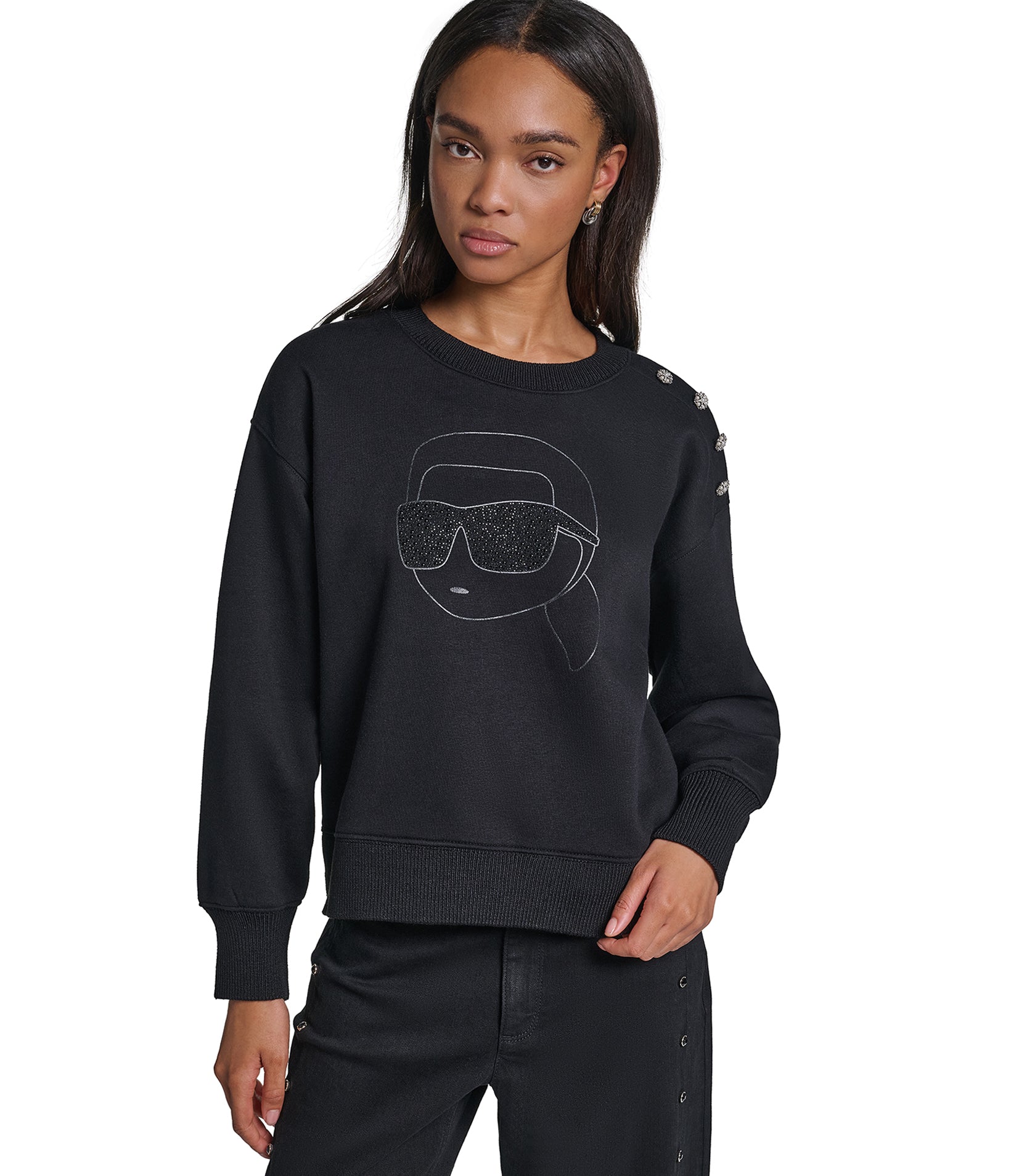 KARL HEAD WITH BUTTONS SWEATER VIEW 1 KARL HEAD WITH BUTTONS SWEATER VIEW 1