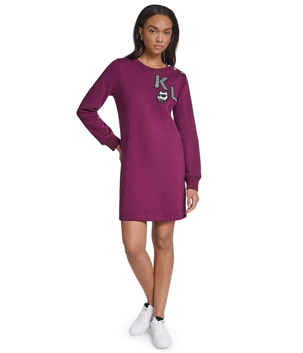LONG SLEEVE SWEATSHIRT DRESS VIEW 1 LONG SLEEVE SWEATSHIRT DRESS VIEW 1
