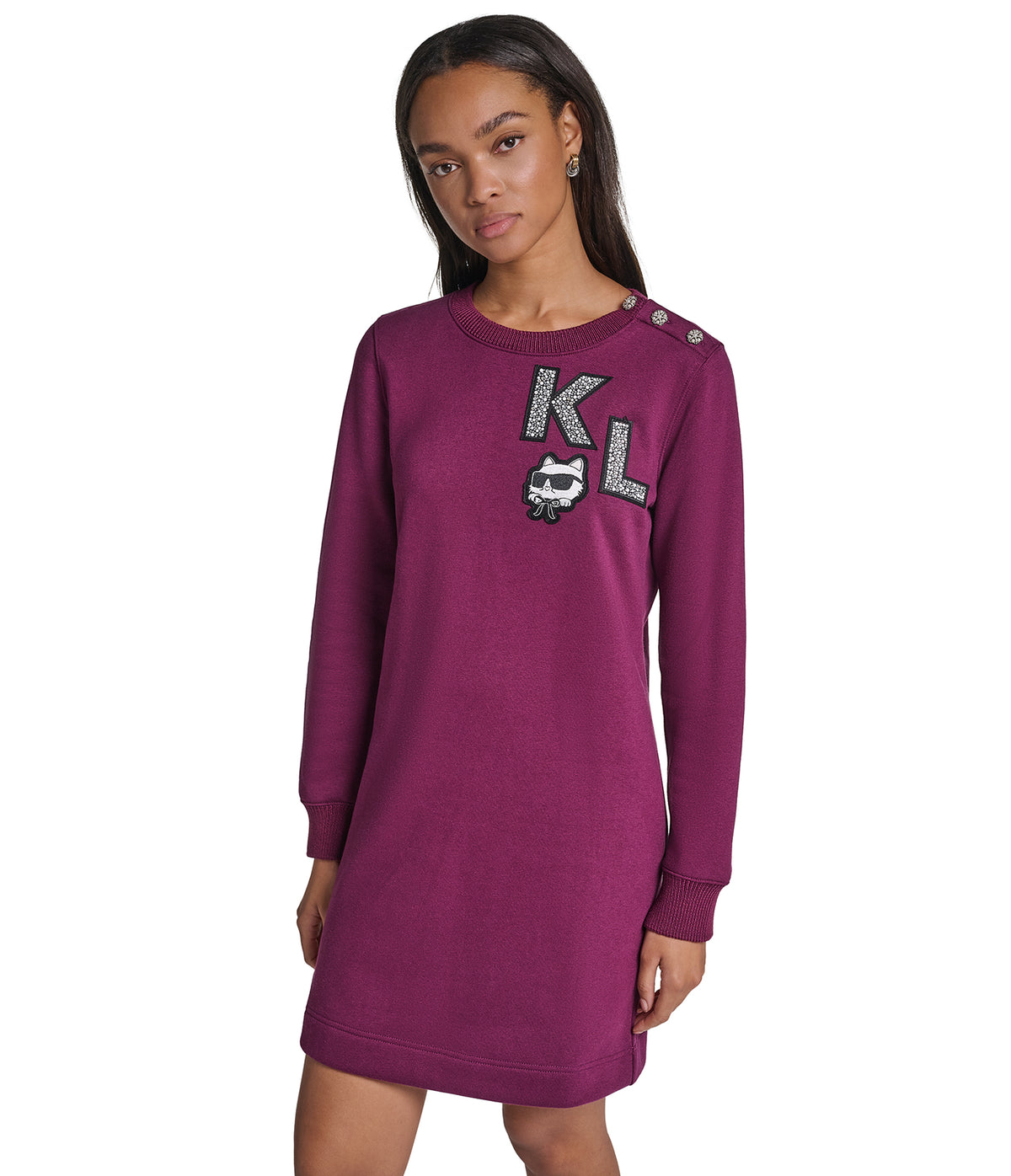 LONG SLEEVE SWEATSHIRT DRESS VIEW 2 LONG SLEEVE SWEATSHIRT DRESS VIEW 2
