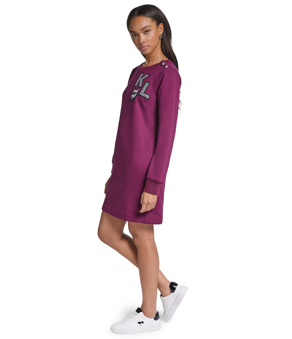 LONG SLEEVE SWEATSHIRT DRESS VIEW 4 LONG SLEEVE SWEATSHIRT DRESS VIEW 4