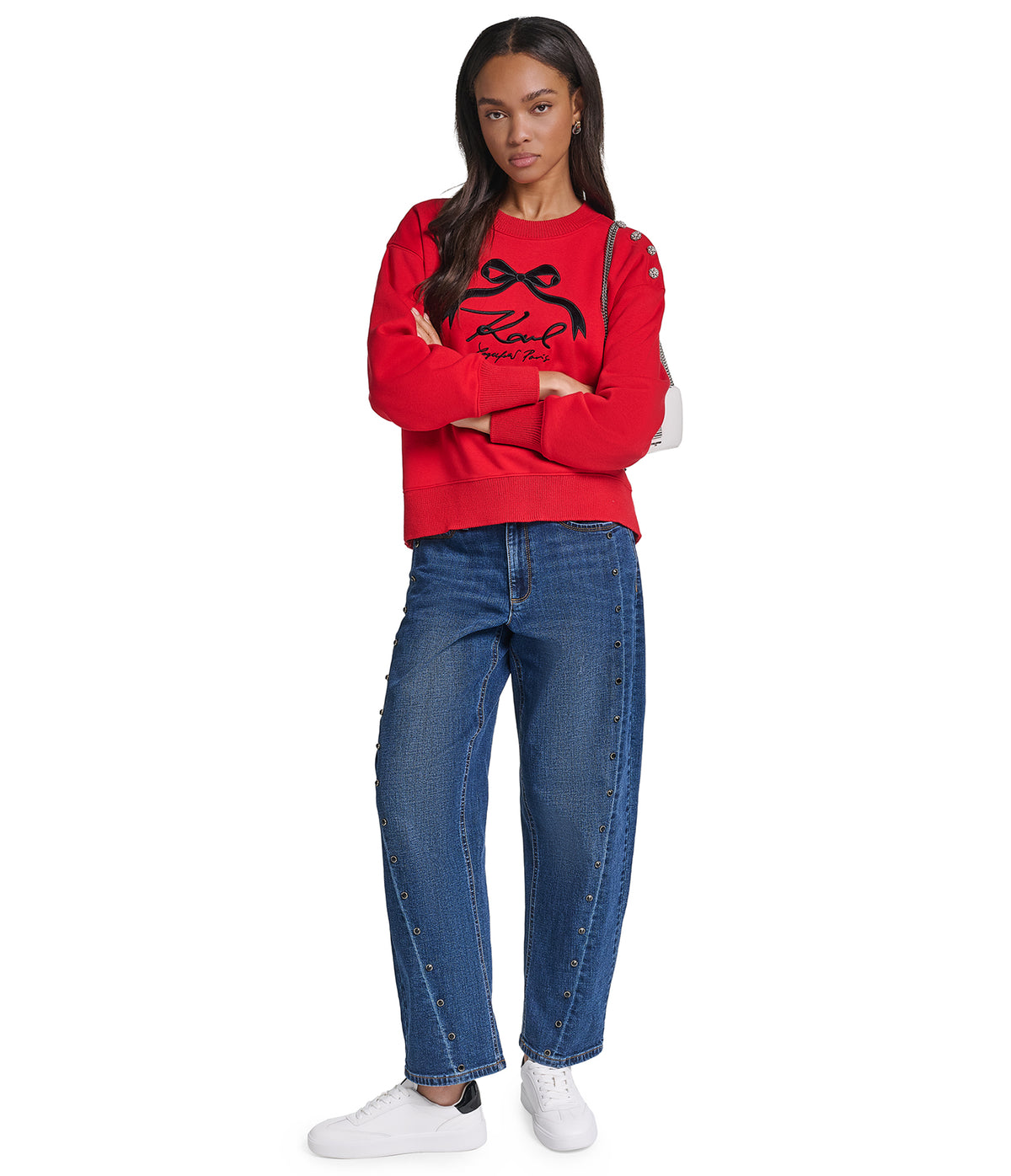 BOW SWEATSHIRT WITH BUTTONS VIEW 4 BOW SWEATSHIRT WITH BUTTONS VIEW 4