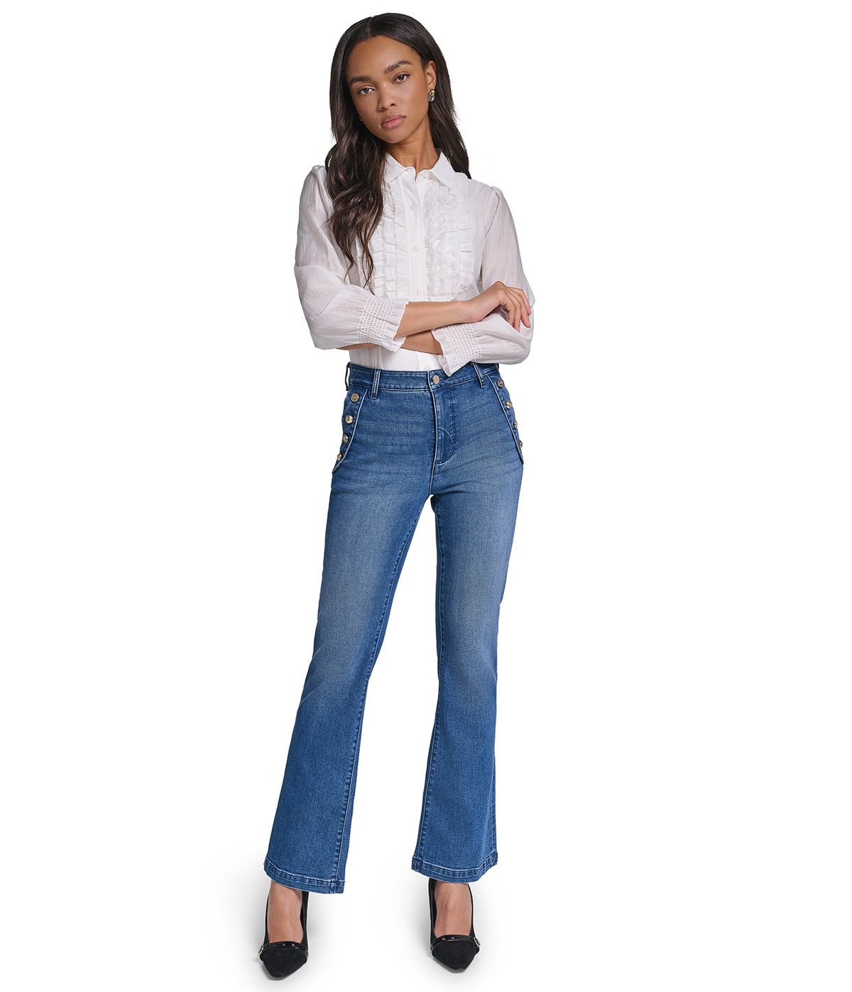 MID-RISE COTTON-BLEND SAILOR POCKET FLARE JEAN VIEW 5 | Women's Denim MID-RISE COTTON-BLEND SAILOR POCKET FLARE JEAN VIEW 5 | Women's Denim
