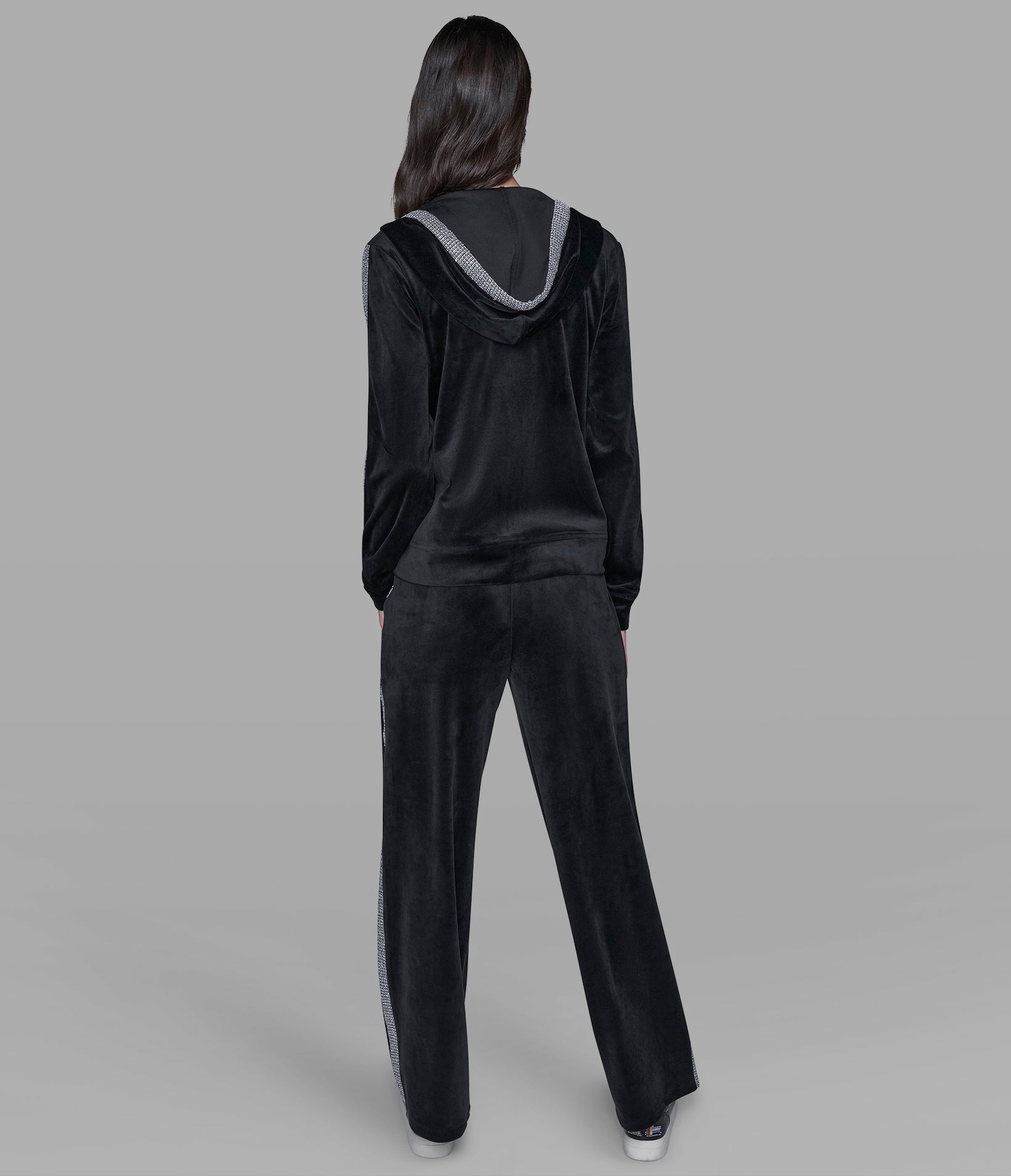 CO-ORD VELOUR RHINESTONE TRACK JACKET View 2 | Women's Clothing CO-ORD VELOUR RHINESTONE TRACK JACKET View 2 | Women's Clothing