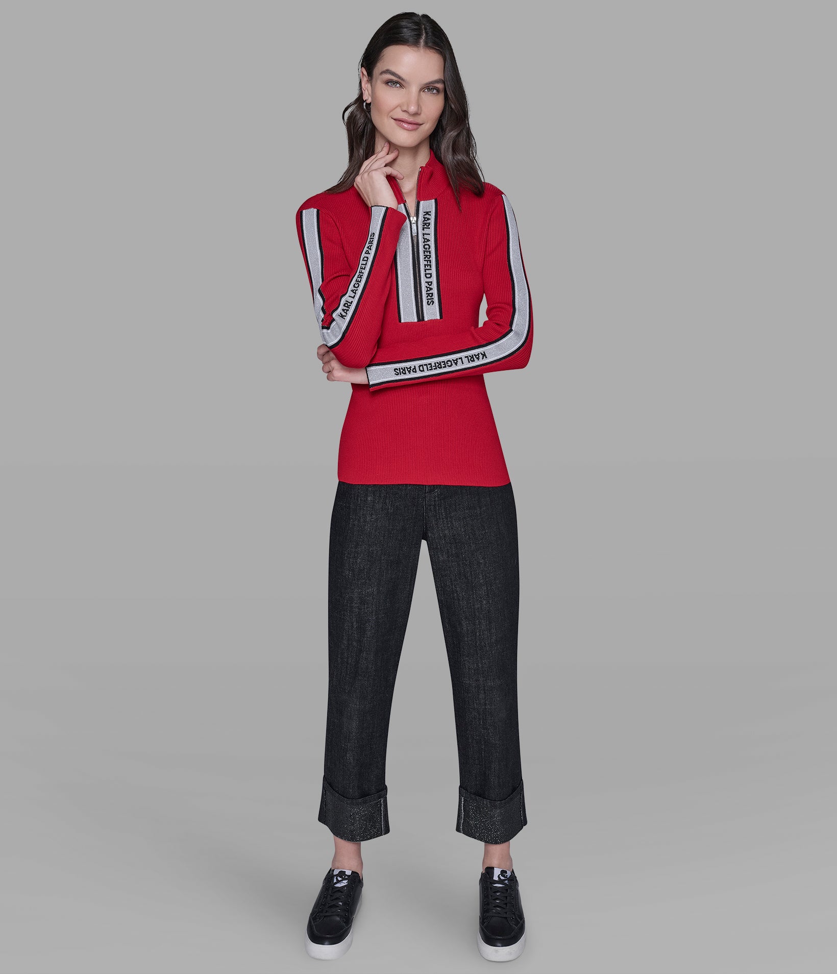 LOGO 3/4 ZIP SWEATER VIEW 3 LOGO 3/4 ZIP SWEATER VIEW 3