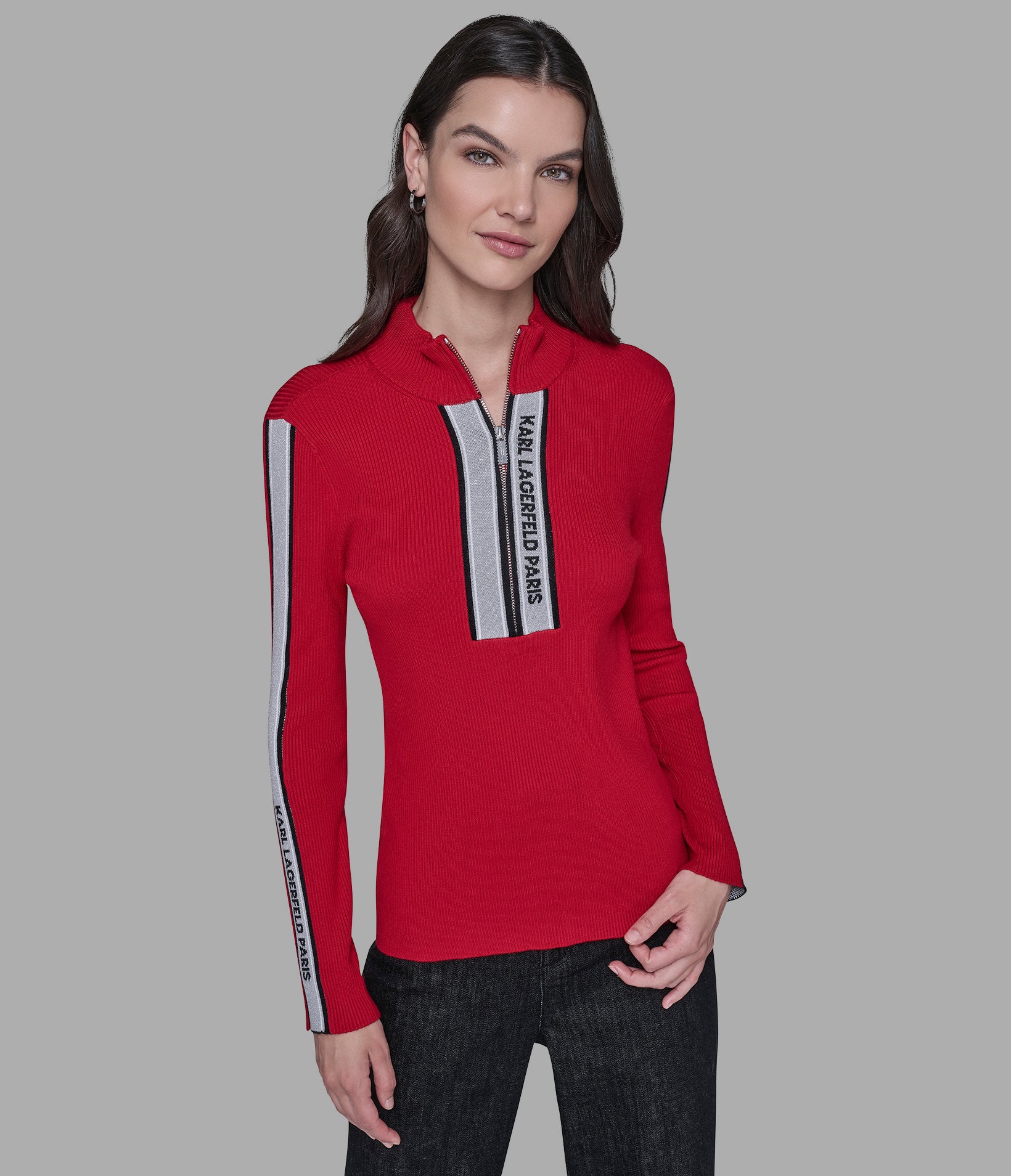 LOGO 3/4 ZIP SWEATER View 1 | Valentine's Day Shop LOGO 3/4 ZIP SWEATER View 1 | Valentine's Day Shop