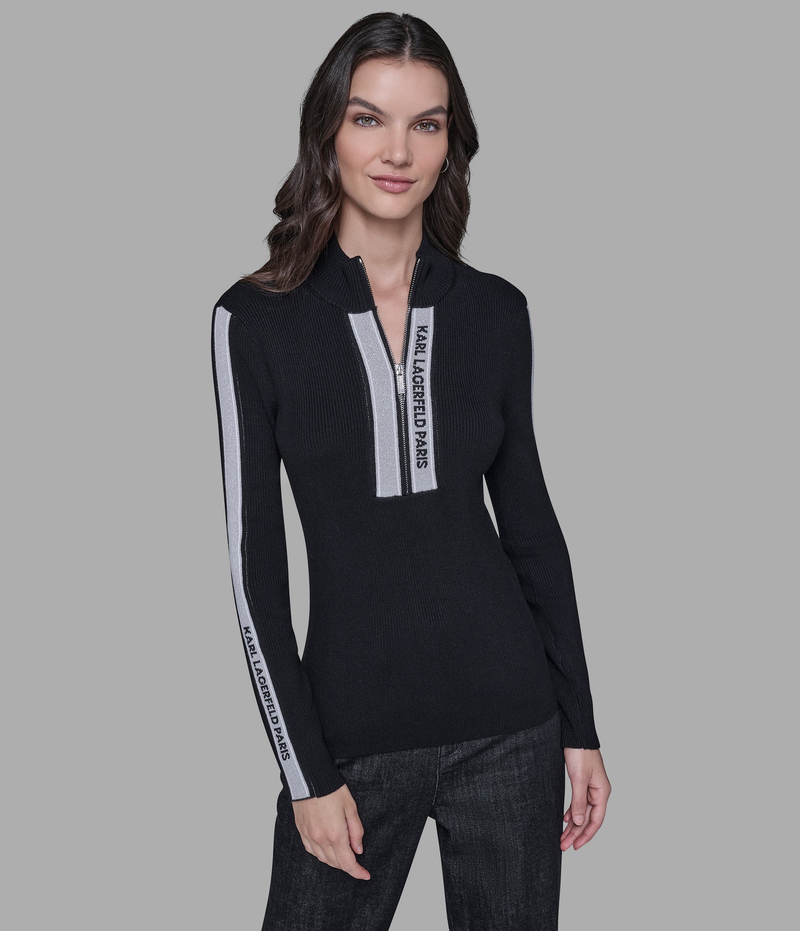 LOGO 3/4 ZIP SWEATER View 1 LOGO 3/4 ZIP SWEATER View 1