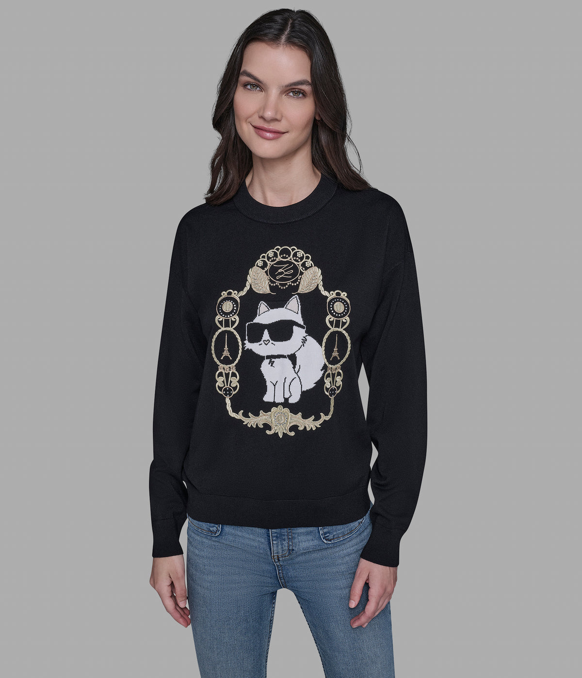 Rococo Choupette Sweater | Sweaters & Tops | Karl Lagerfeld Paris