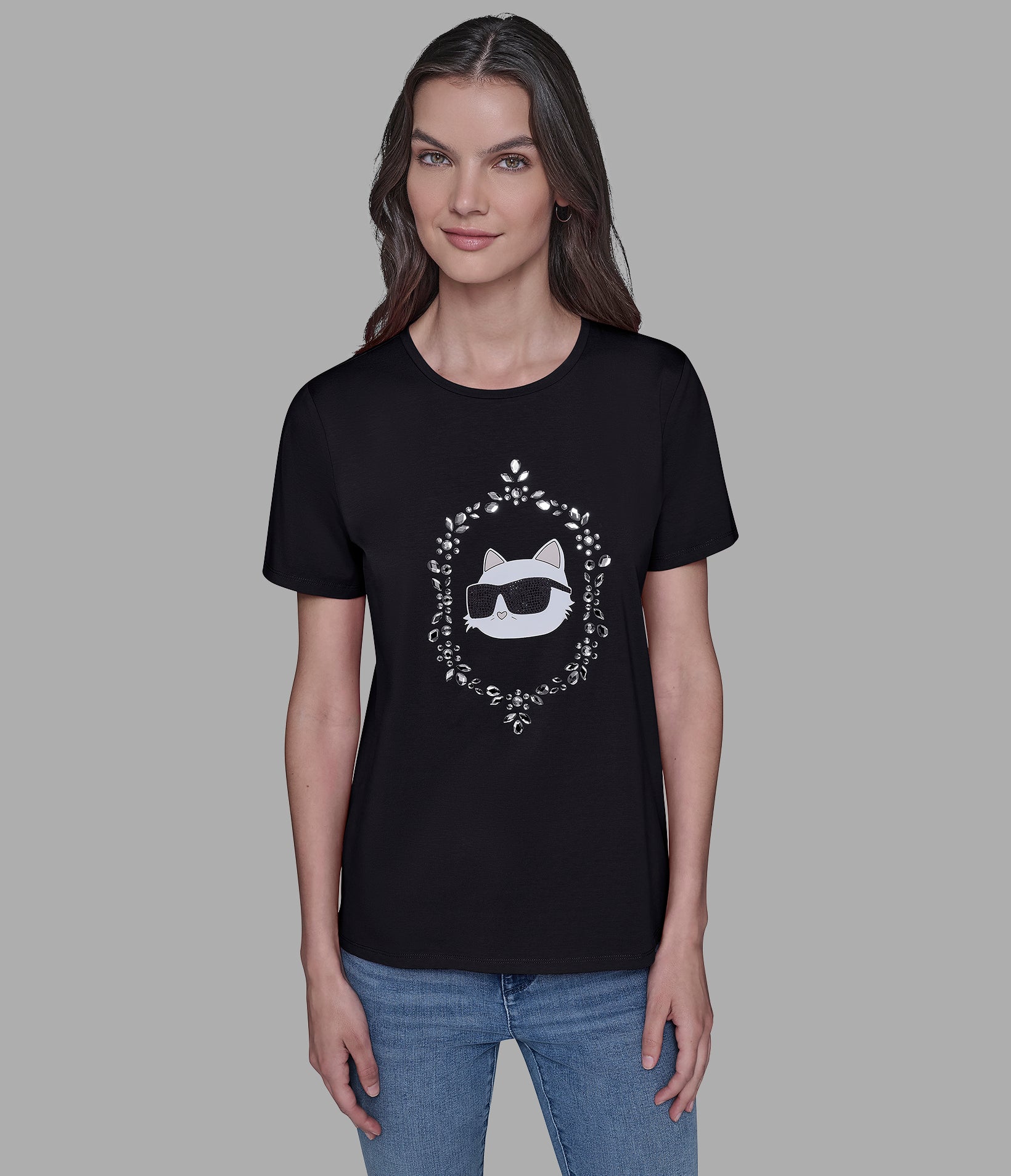 Choupette Frame Tee | Tees & Tanks | Karl Lagerfeld Paris