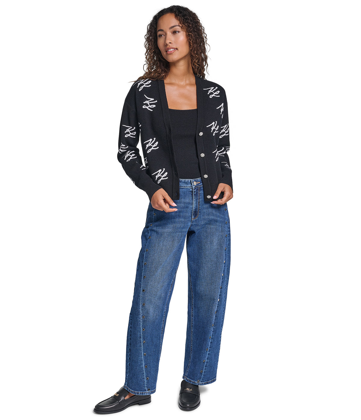 KL SCRIPTED LOGO PRINT CARDIGAN VIEW 5 KL SCRIPTED LOGO PRINT CARDIGAN VIEW 5
