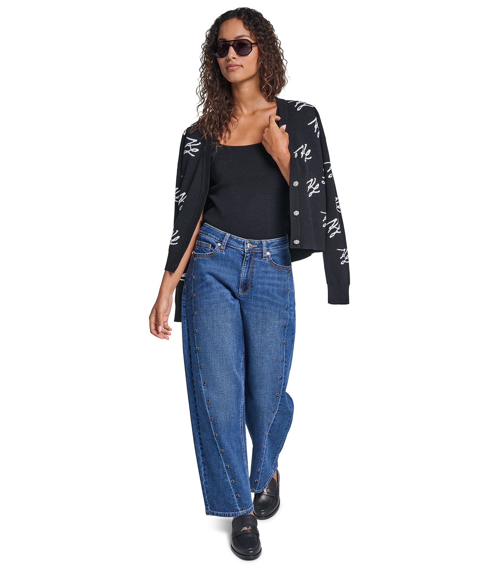 KL SCRIPTED LOGO PRINT CARDIGAN VIEW 4 KL SCRIPTED LOGO PRINT CARDIGAN VIEW 4