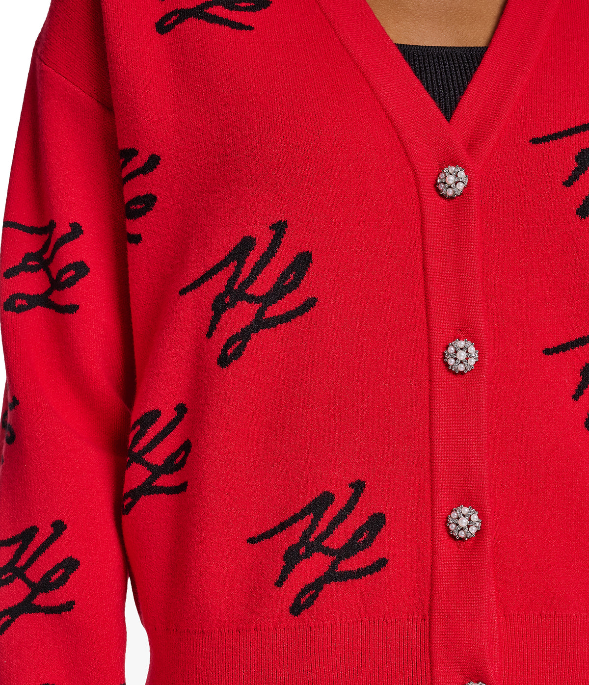 KL SCRIPTED LOGO PRINT CARDIGAN VIEW 7 | WOMEN'S FALL COLLECTION KL SCRIPTED LOGO PRINT CARDIGAN VIEW 7 | WOMEN'S FALL COLLECTION