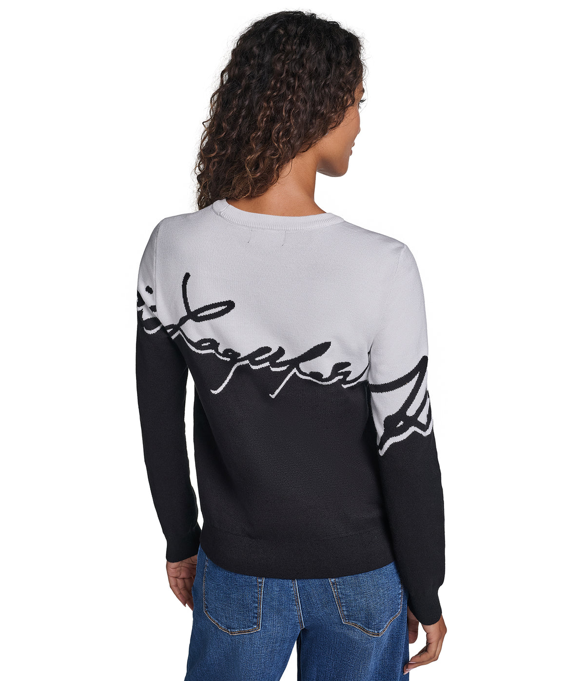 TWO TONED KARL SCRIPT SWEATER VIEW 2 TWO TONED KARL SCRIPT SWEATER VIEW 2