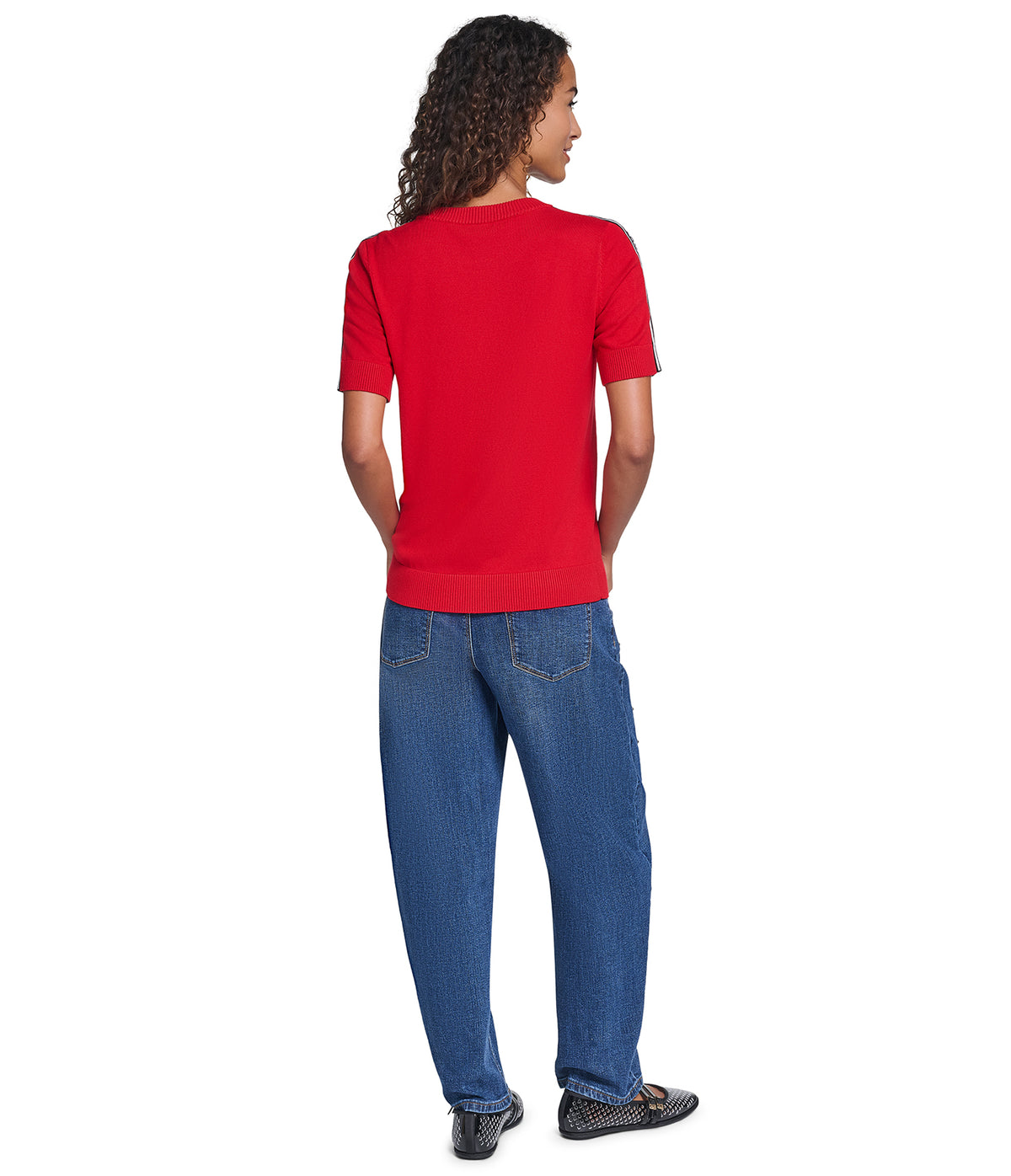 SHORT SLEEVE LOGO TAPE SWEATER VIEW 6 SHORT SLEEVE LOGO TAPE SWEATER VIEW 6