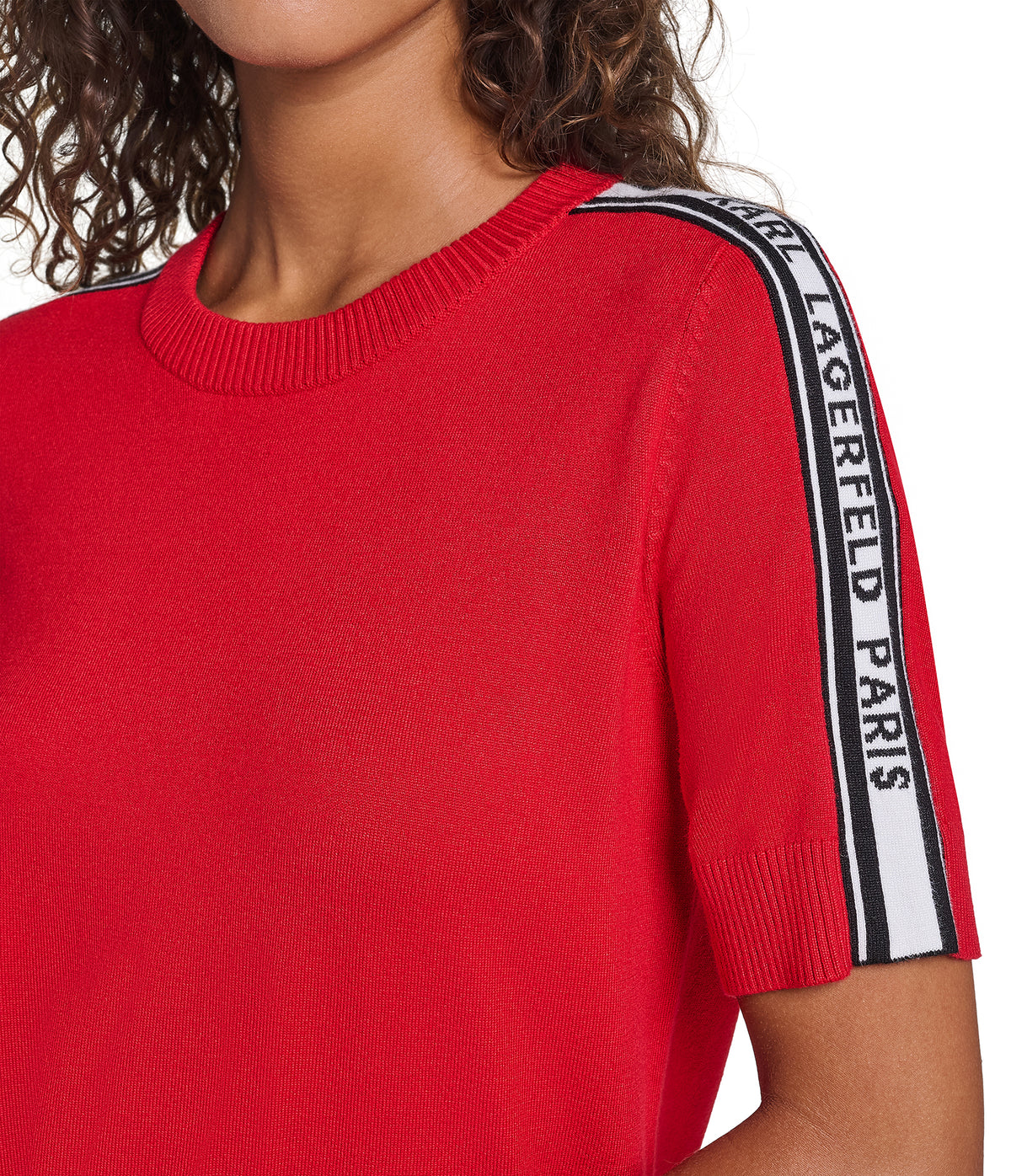 SHORT SLEEVE LOGO TAPE SWEATER VIEW 7 SHORT SLEEVE LOGO TAPE SWEATER VIEW 7